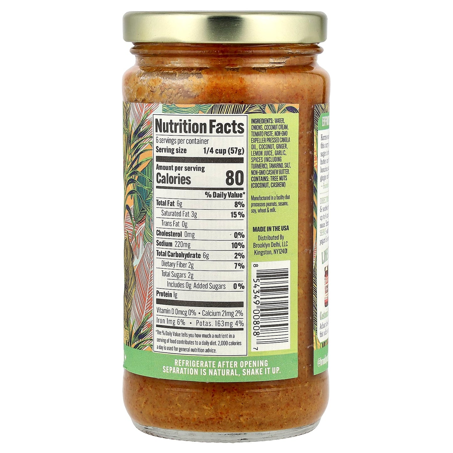 Indian Simmer Sauce | Coconut Cashew Korma, Mild, 12 oz - Image 2