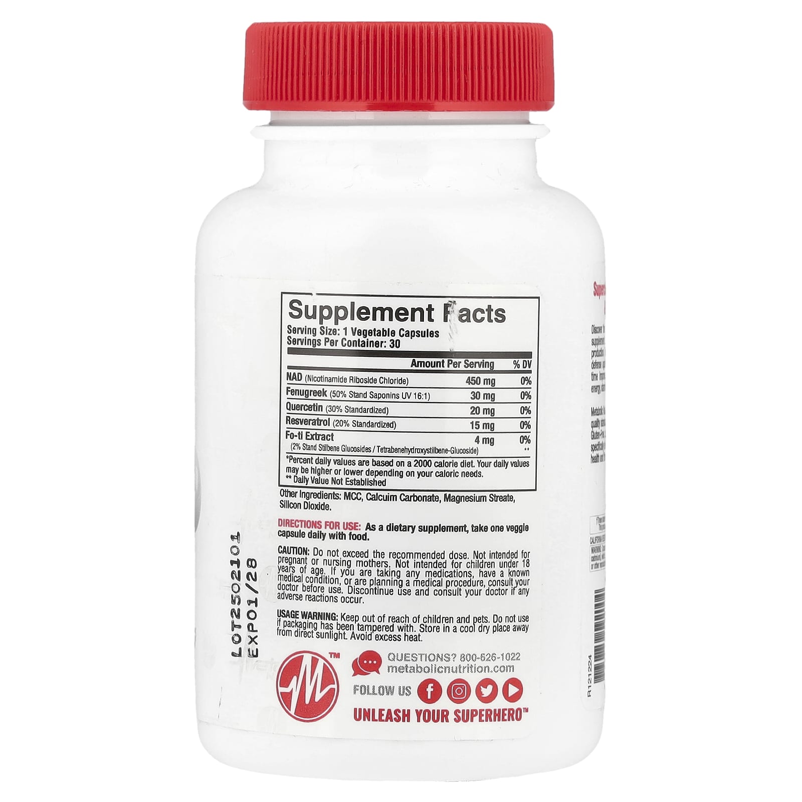 Metabolic Nutrition, NAD MAX+™, Anti-Aging Cellular Rejuvenator, 30 Capsules - Image 2