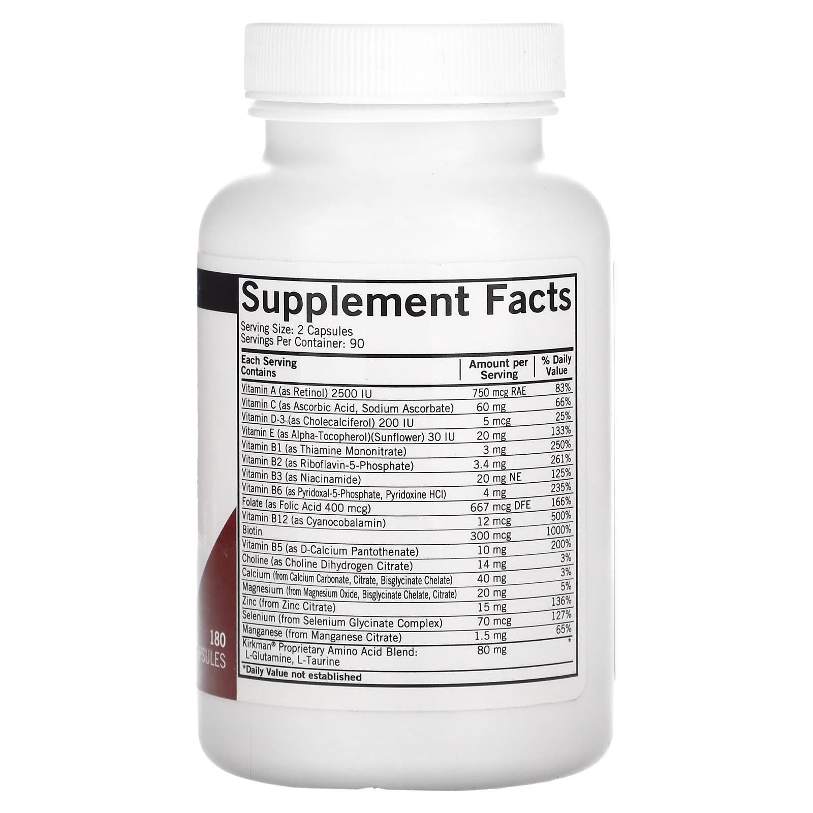 Kirkman Labs, Everyday Multivitamin, 180 Capsules - Image 2