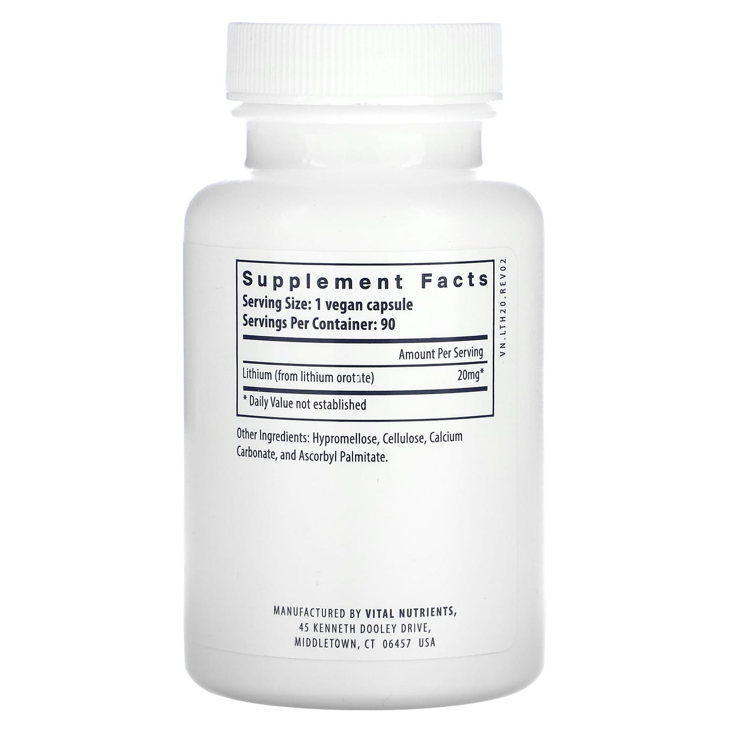 Vital Nutrients, Lithium , 20 mg , 90 Vegan Capsules - Image 2