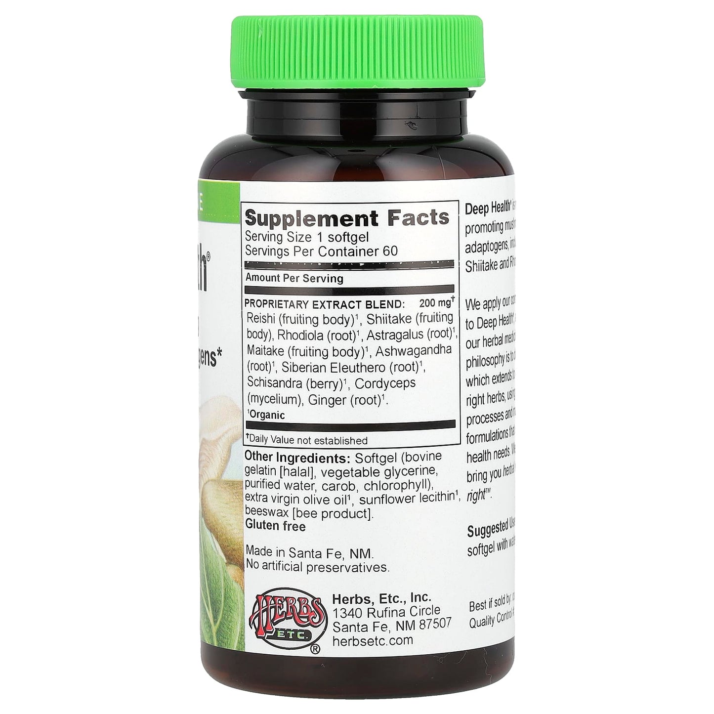 Herbs Etc. Deep Health Adaptogen Mushroom Softgels 60 Count - Image 2