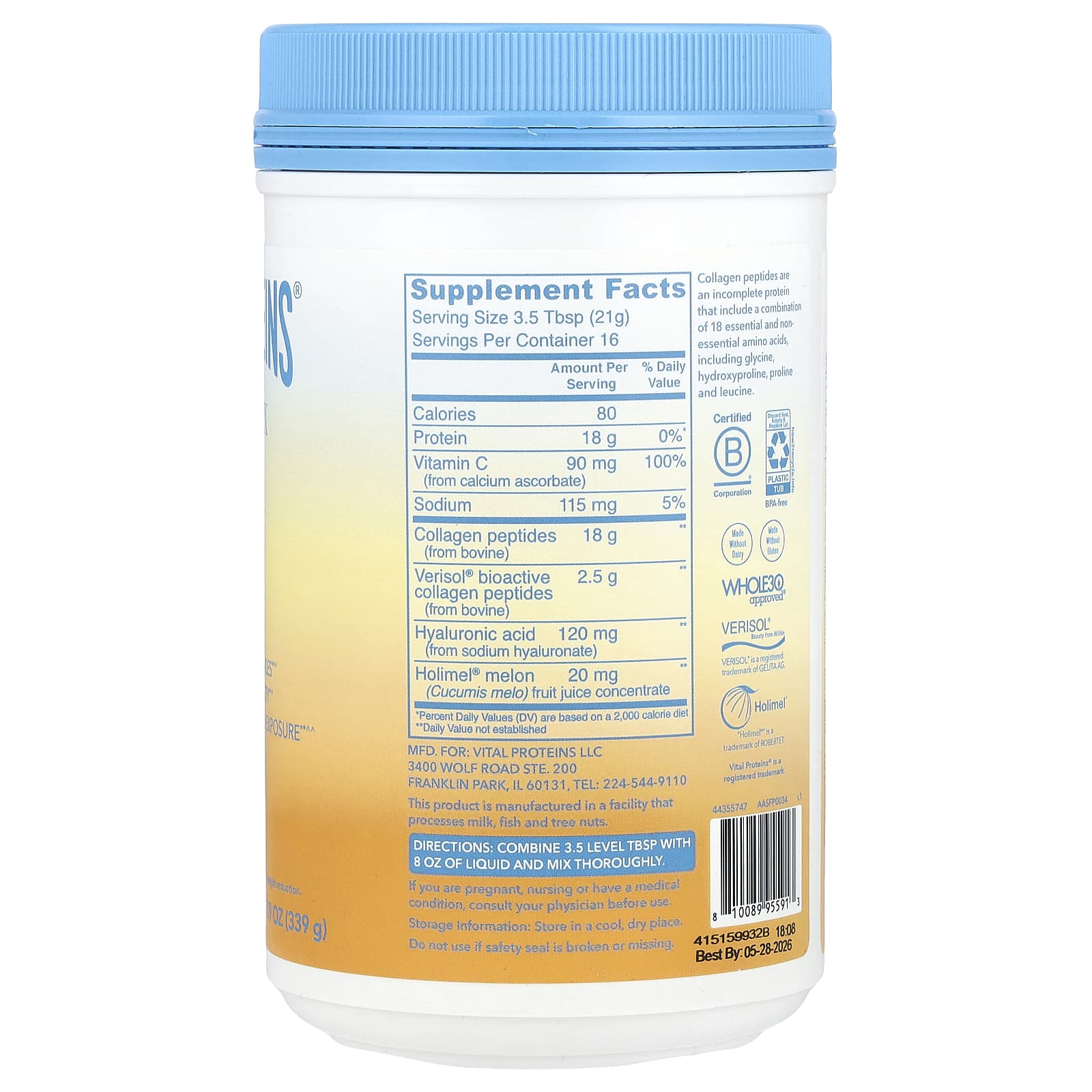 Vital Proteins, Skin Complex, Unflavored, 11.9 oz (339 g) - Image 2