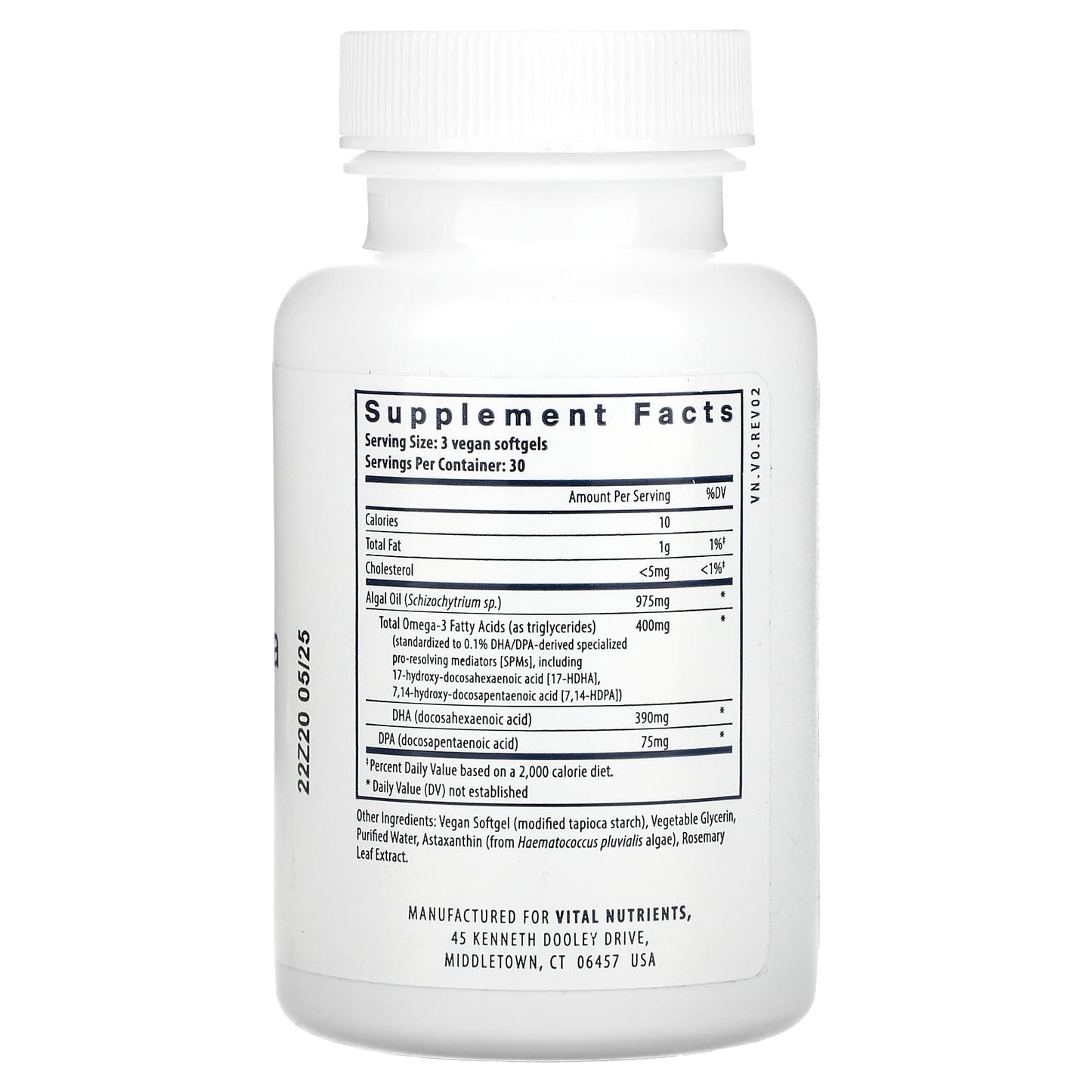 Vital Nutrients, Ultra Pure, Vegan Omega SPM+, 90 Vegan Softgels - Image 2