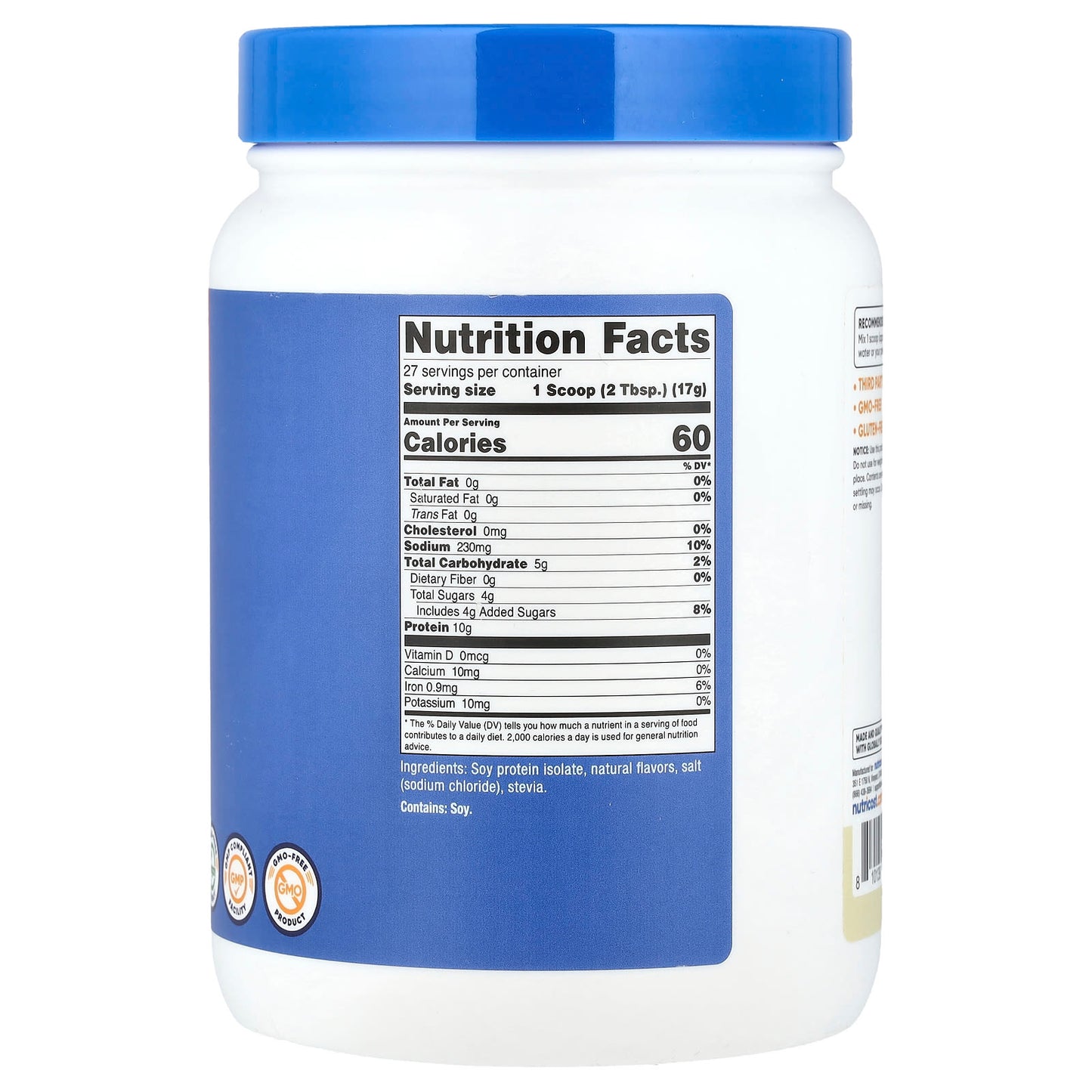 Nutricost, Soy Protein Isolate, Vanilla, 1 lb (454 g) - Image 2