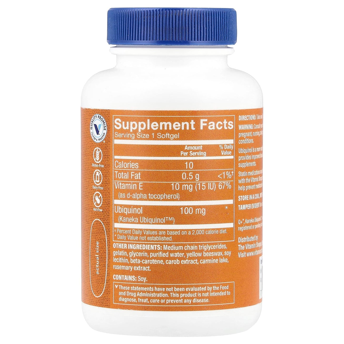 The Vitamin Shoppe, Ubiquinol CoQ-10, 60 Softgels