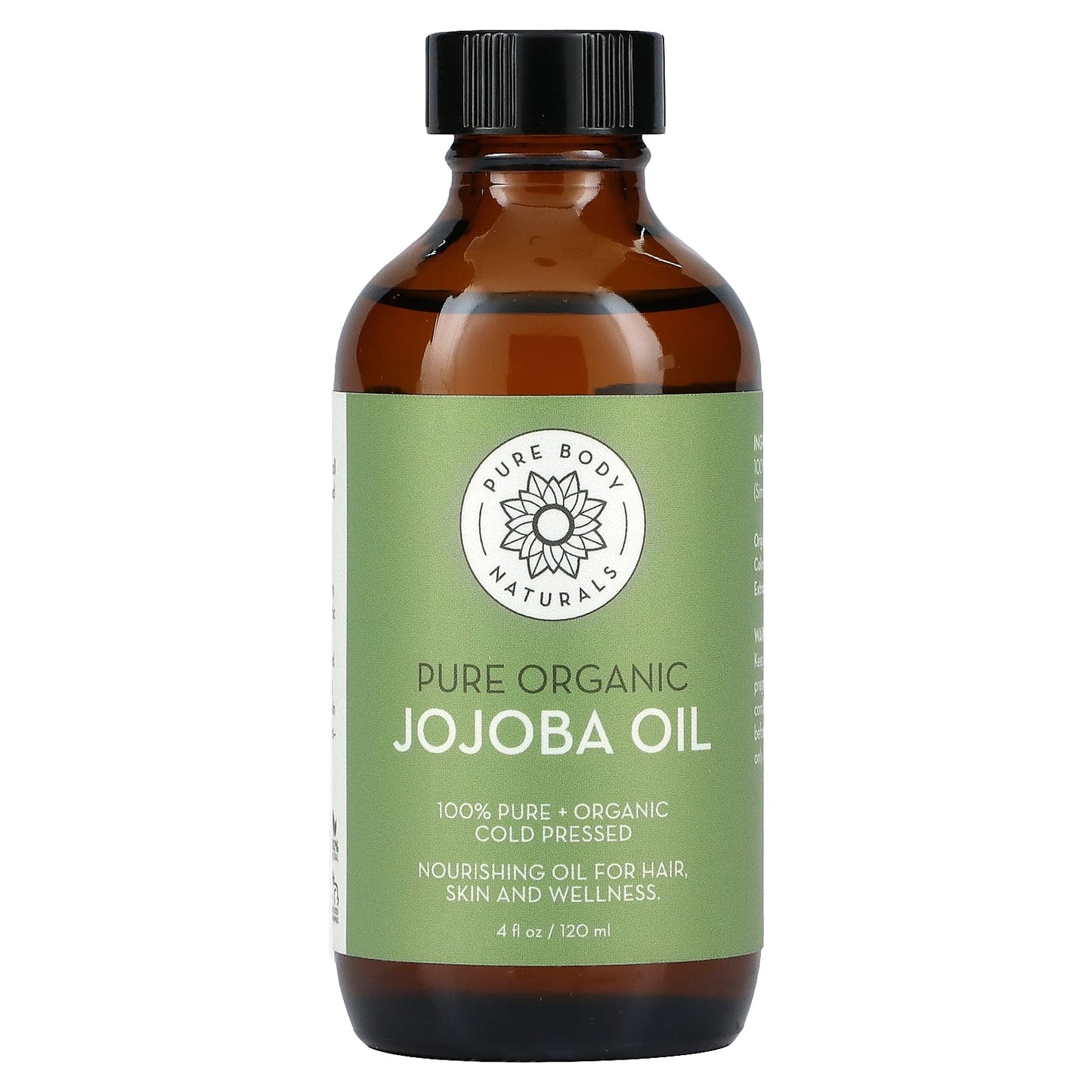 Pure Body Naturals, Pure Organic Jojoba Oil, 4 fl oz (120 ml) - Image 1