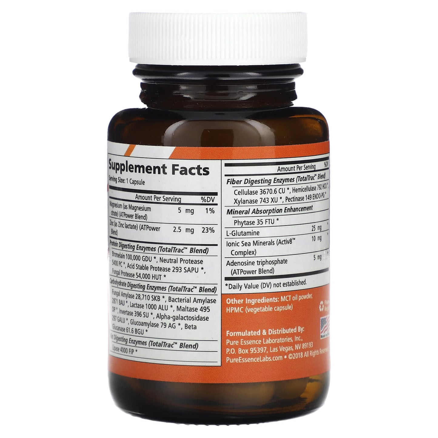 Pure Essence, Real-Zymes, Vegetarian, 30 Vegi-Caps - Image 2