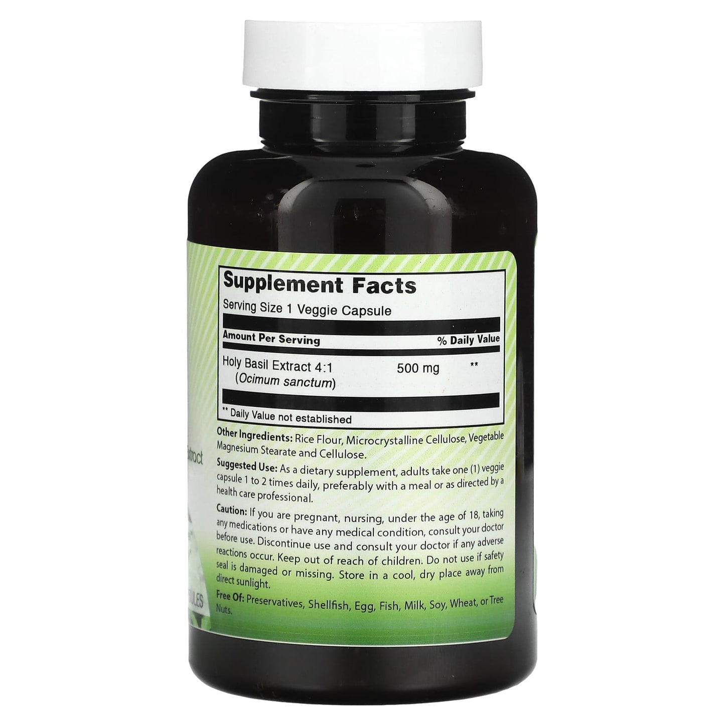 Holy Basil 500mg, 120 Capsules for Stress Relief & Relaxation - Image 2