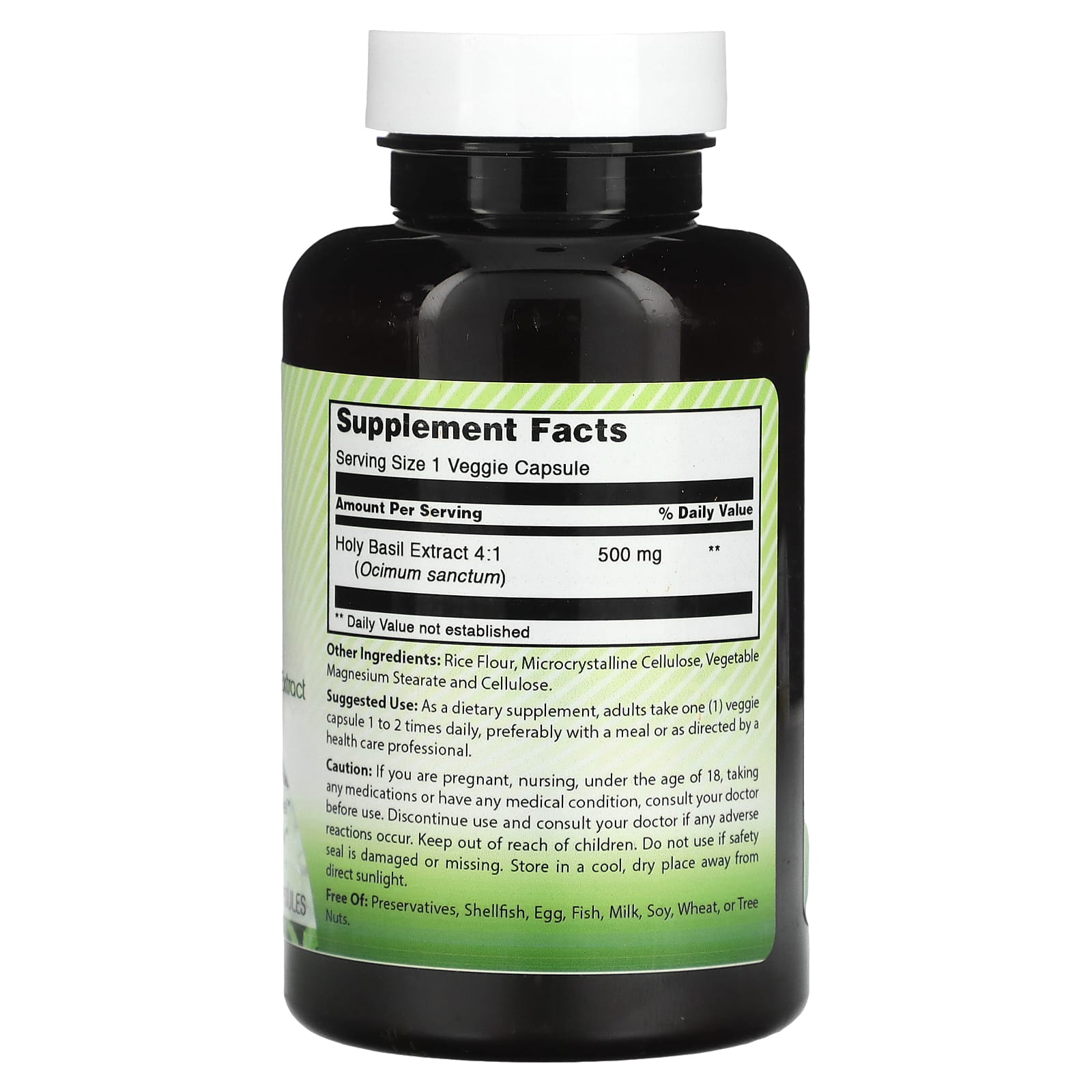 Holy Basil 500mg, 120 Capsules for Stress Relief & Relaxation - Image 2