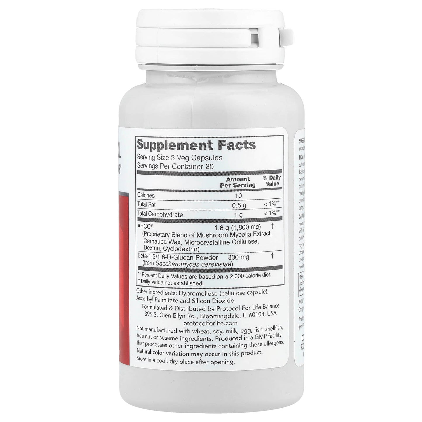 Protocol for Life Balance, AHCC® Plus Beta-Glucan, 60 Veg Capsules - Image 2