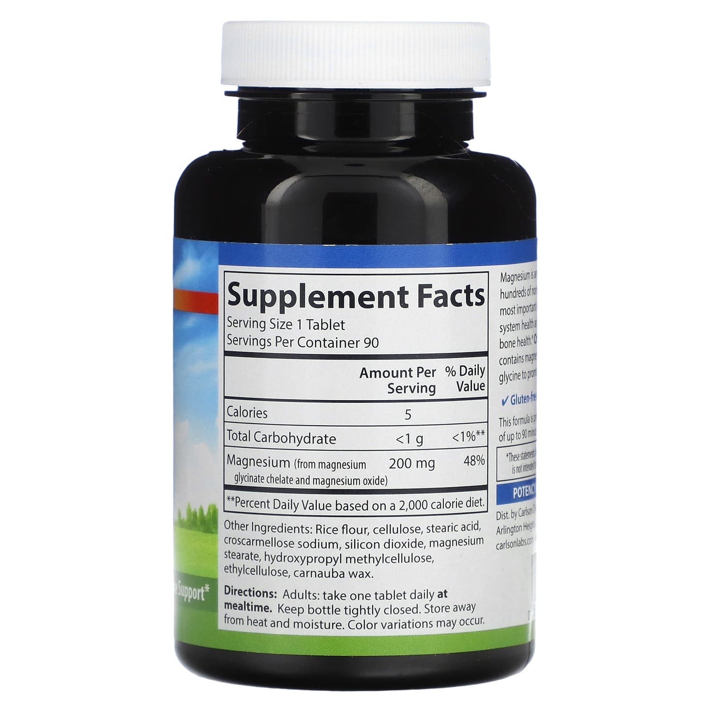 Carlson Chelated Magnesium Glycinate 200mg for Heart Health and Muscle - Image 2
