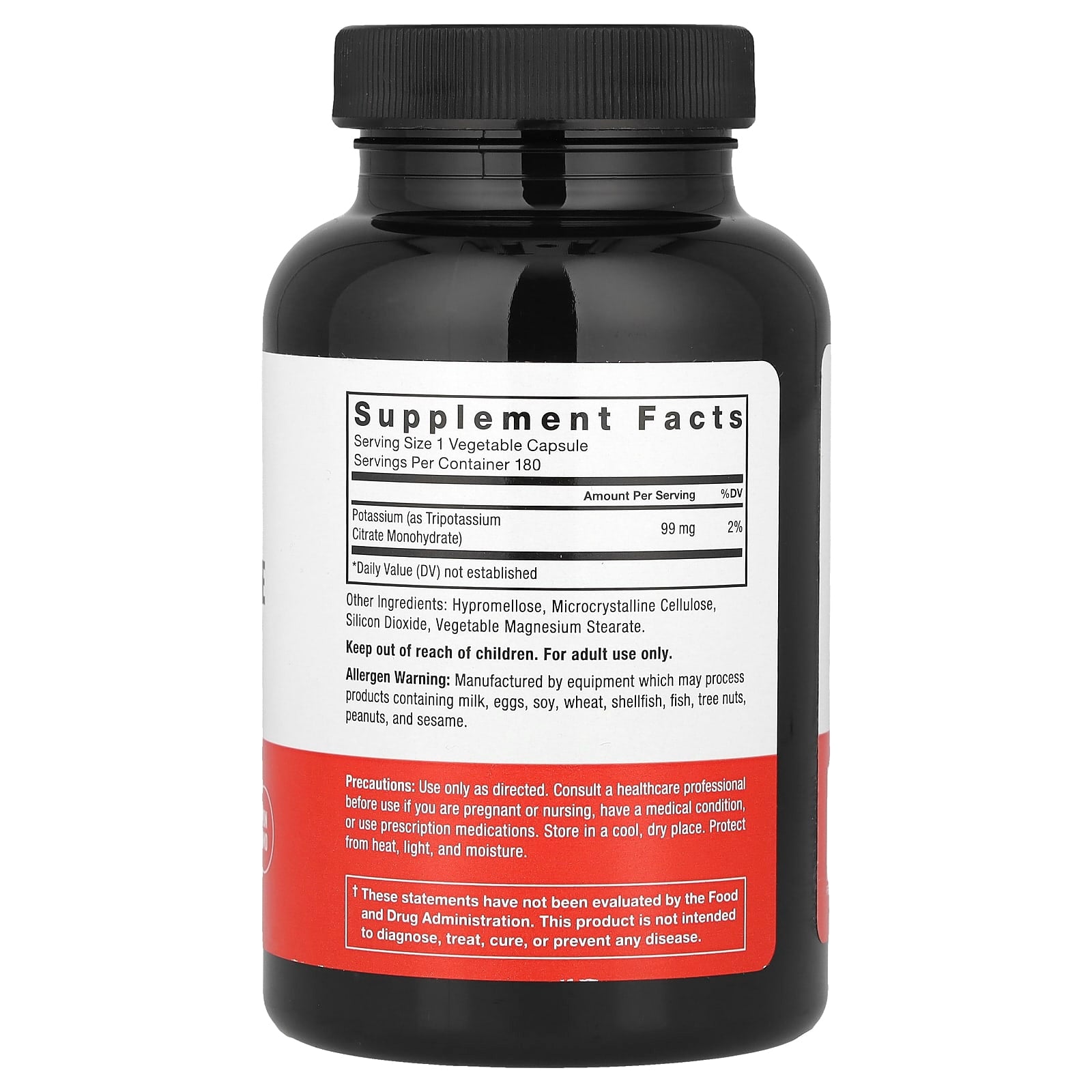 Force Factor Potassium Citrate 180 Veggie Caps for Electrolyte Balance - Image 2