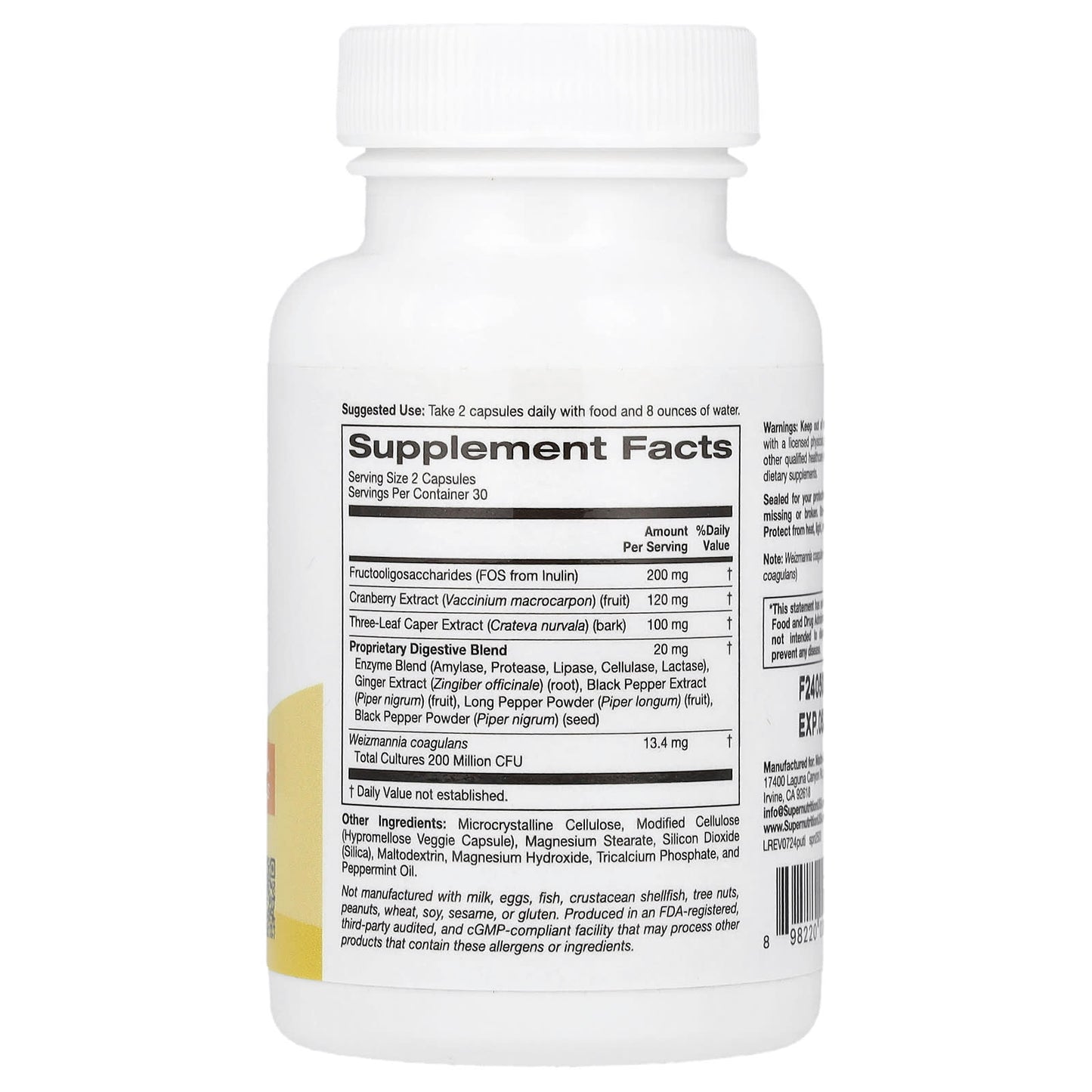 Probiotic UTI Support with Cranberry & Digestive Blend - 60 Veggie Capsules - Image 2