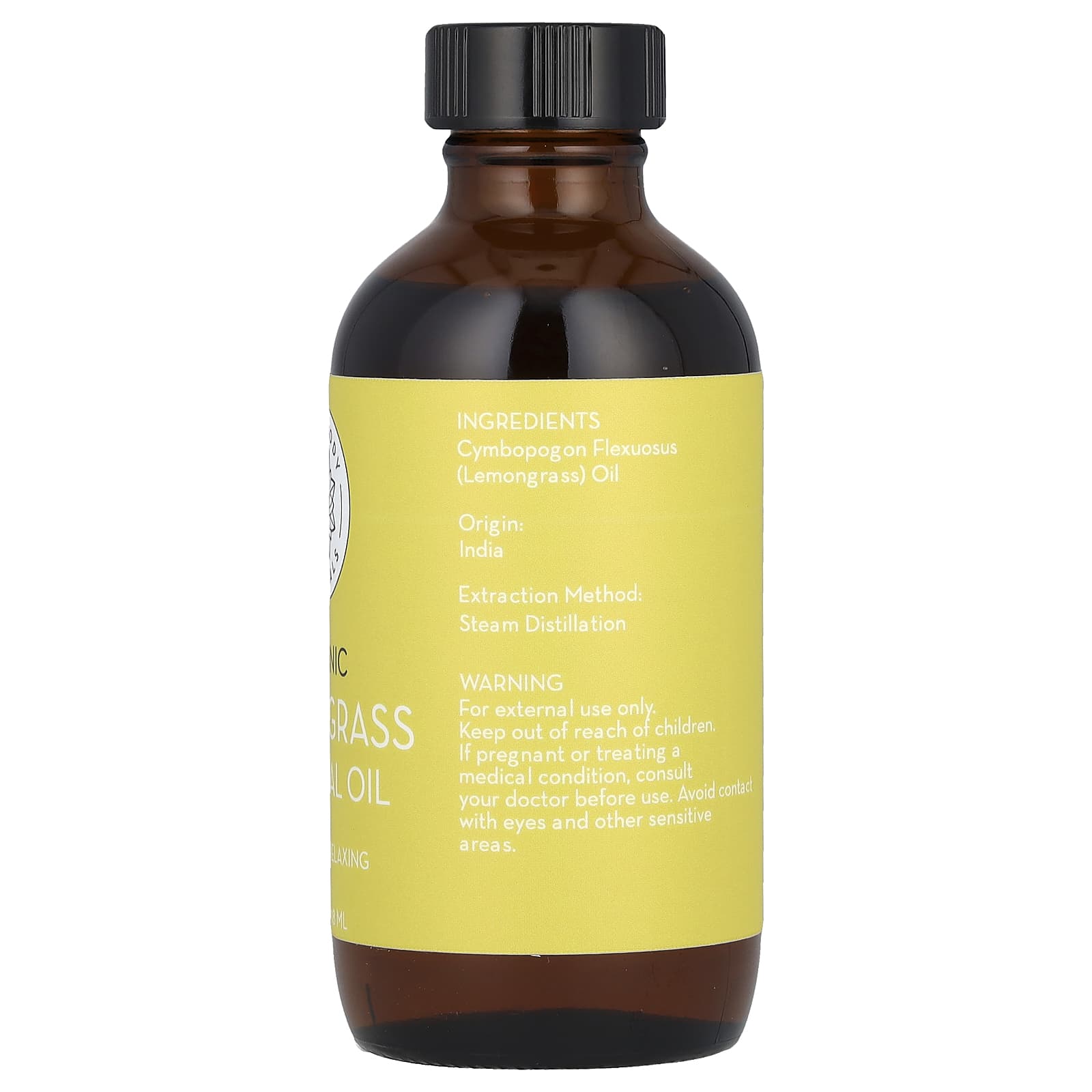 Pure Body Naturals, Organic Lemongrass Essential Oil, 4 fl oz (118 ml) - Image 2