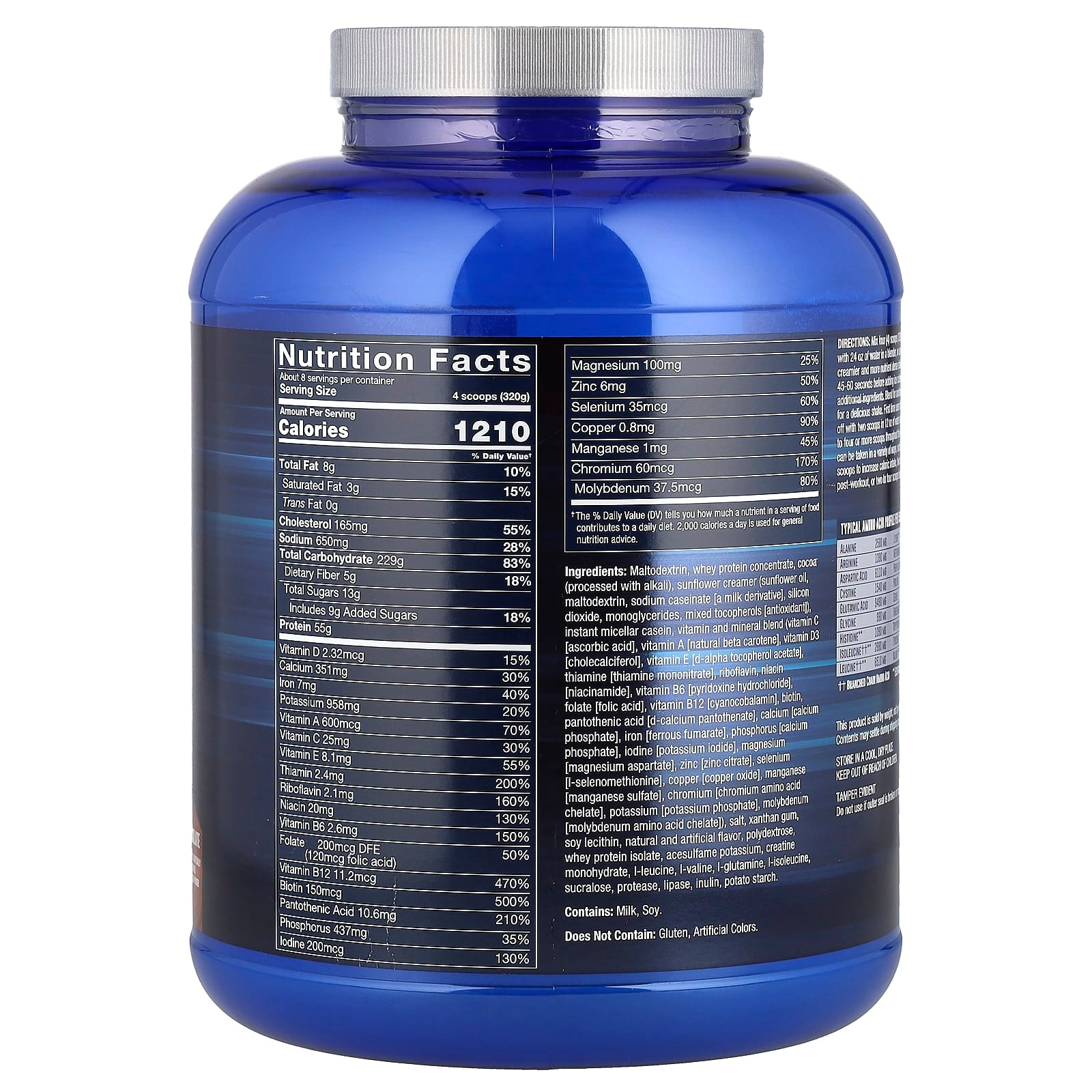 BodyTech Prime Mass Chocolate Weight Gainer, 6 lbs (2.72 kg) - Image 2