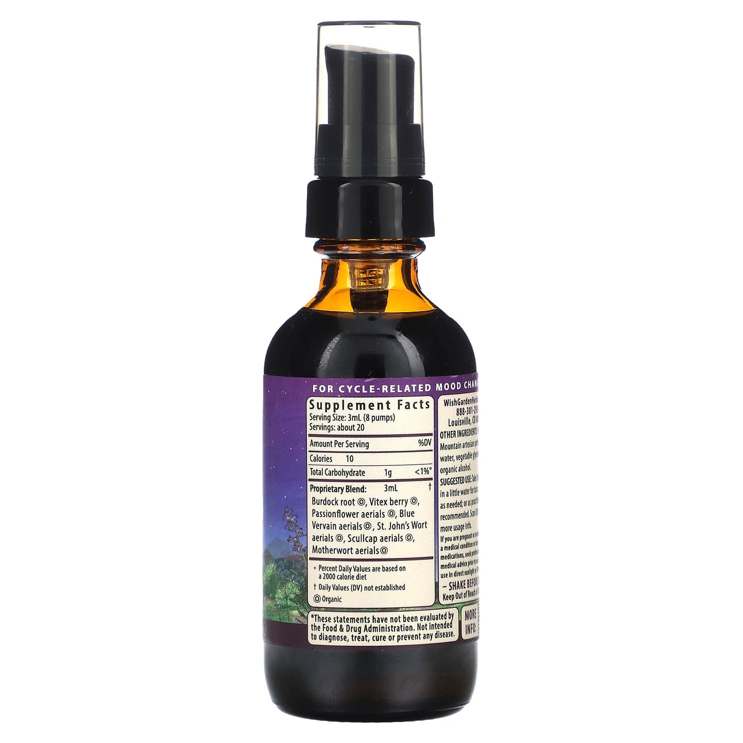 WishGarden Herbs, P.M.S. Emotional Mood Support, 2 fl oz (59 ml) - Image 2