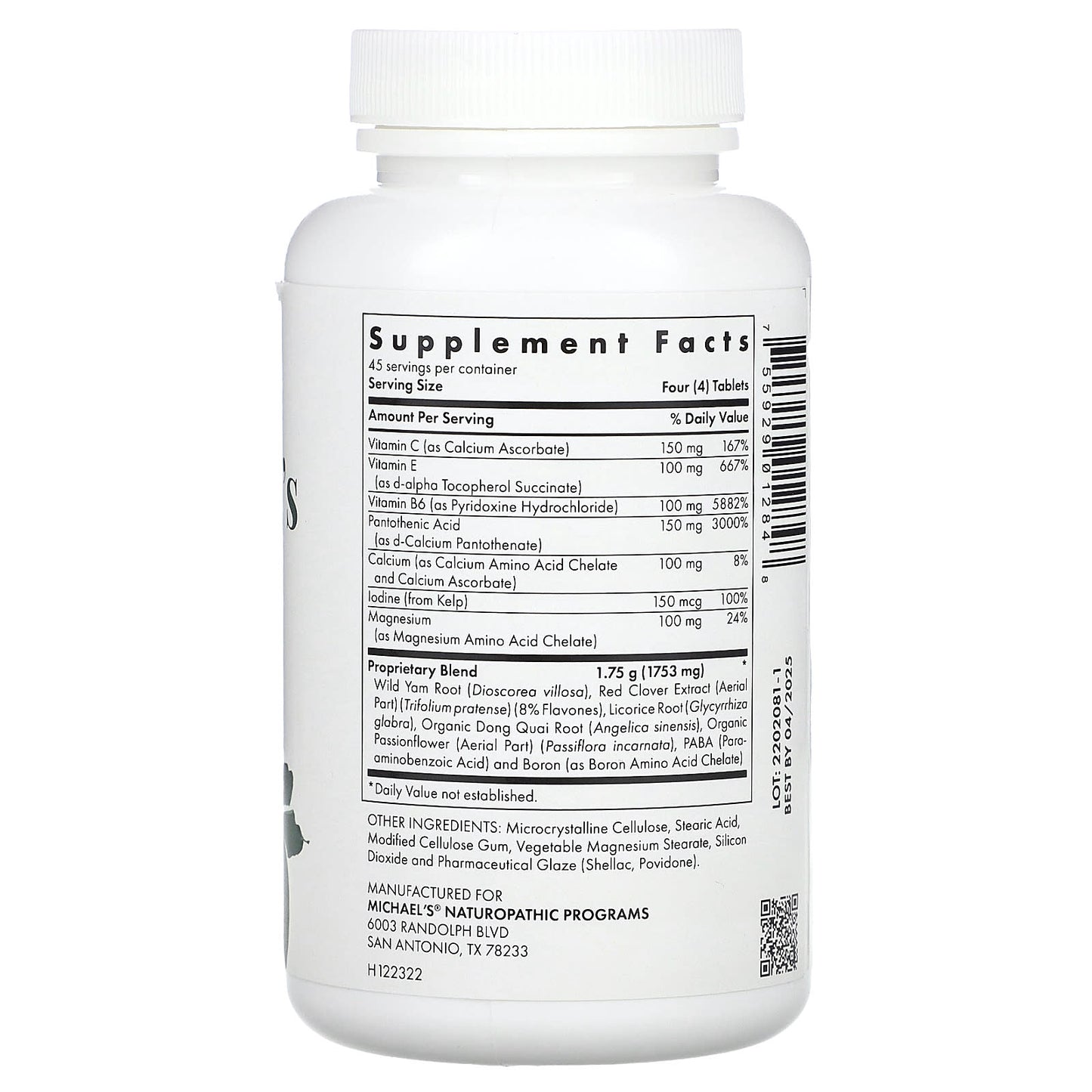Michael's Health, For Women's Changes, 180 Vegetarian Tablets - Image 2