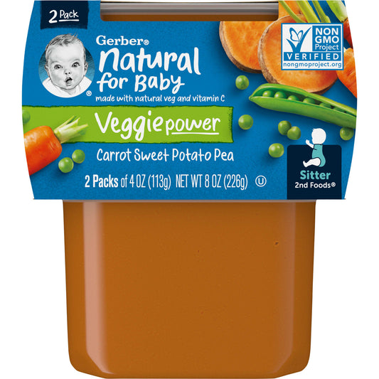 Gerber Veggie Power Baby Food, 2 Pack, 4 oz Each - Image 1
