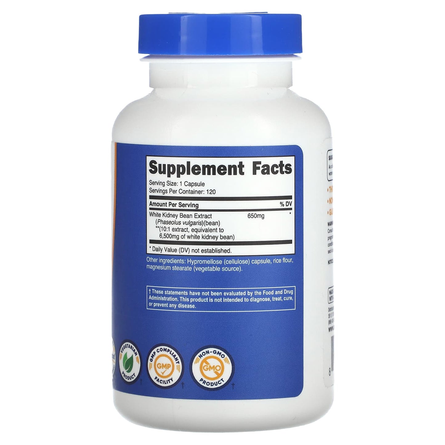 Nutricost, White Kidney Bean, 6,500 mg, 120 Capsules - Image 2