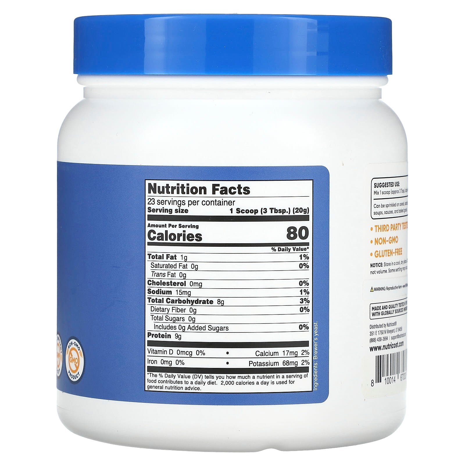 Nutricost, Brewer's Yeast, Unflavored, 16 oz (454 g) - Image 2