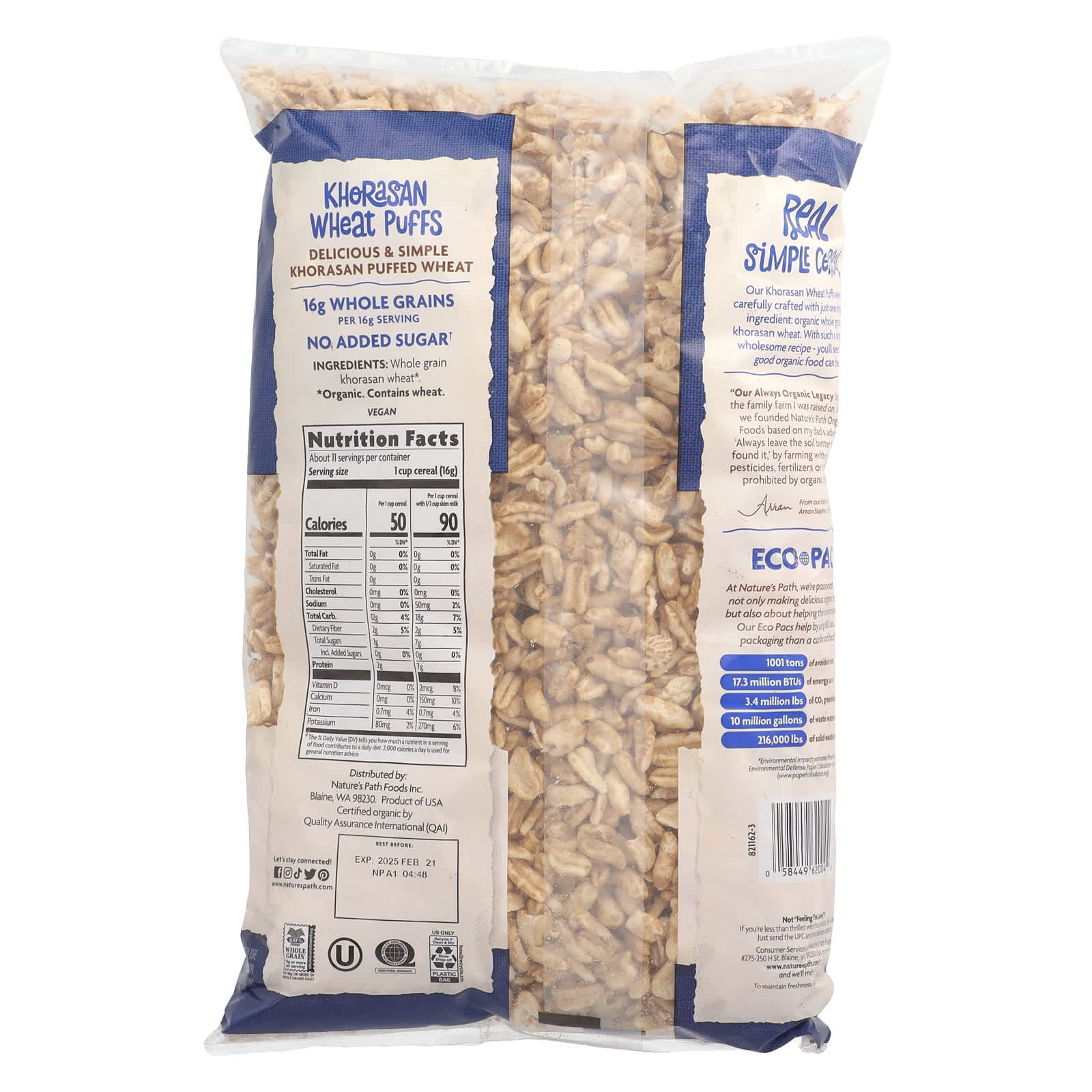 Nature's Path, Organic Khorasan Wheat Puffs Cereal, 6 oz (170 g) - Image 2