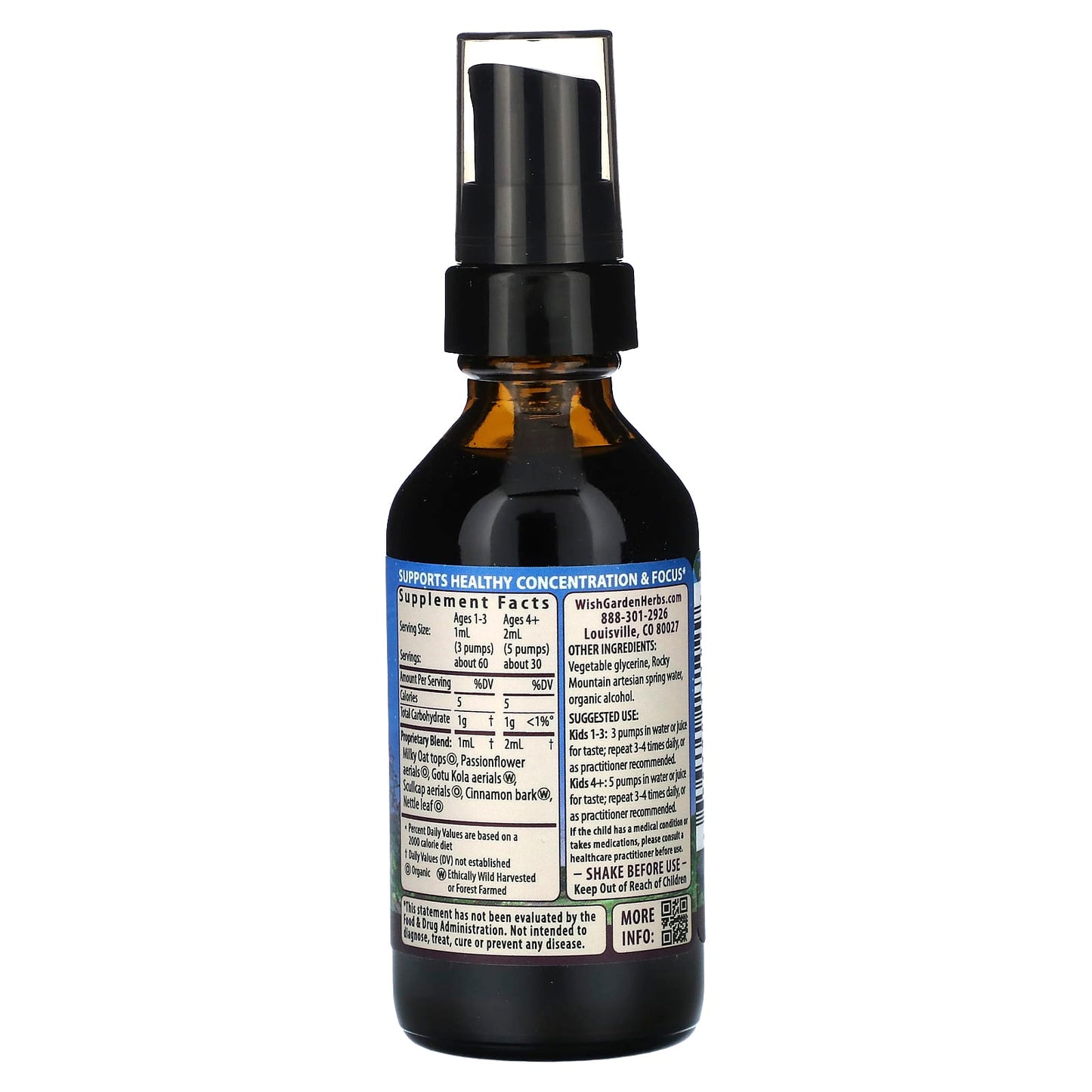 WishGarden Herbs, Kids, Attention Ally Focus Friend, 2 fl oz (59 ml) - Image 2