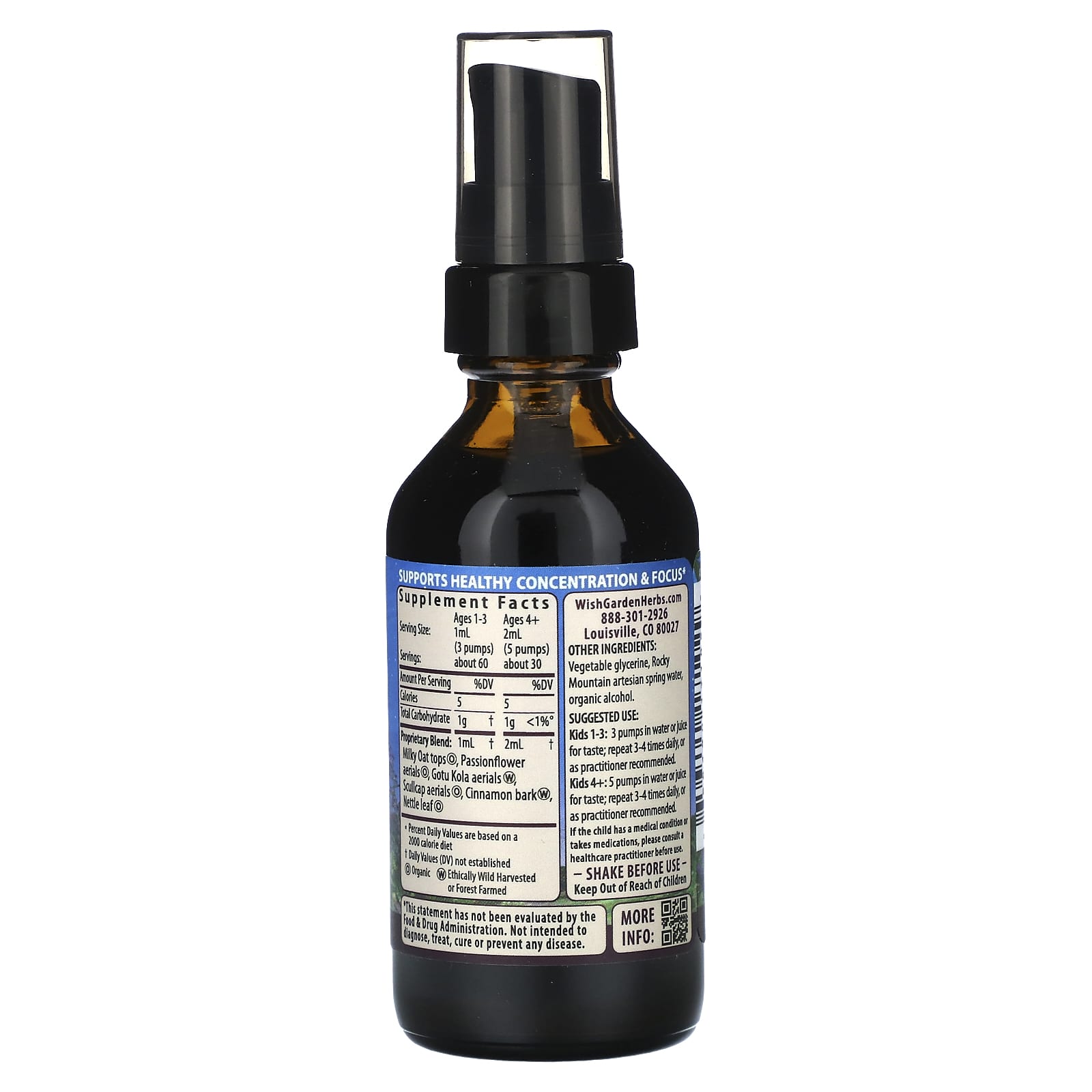 WishGarden Herbs, Kids, Attention Ally Focus Friend, 2 fl oz (59 ml) - Image 2