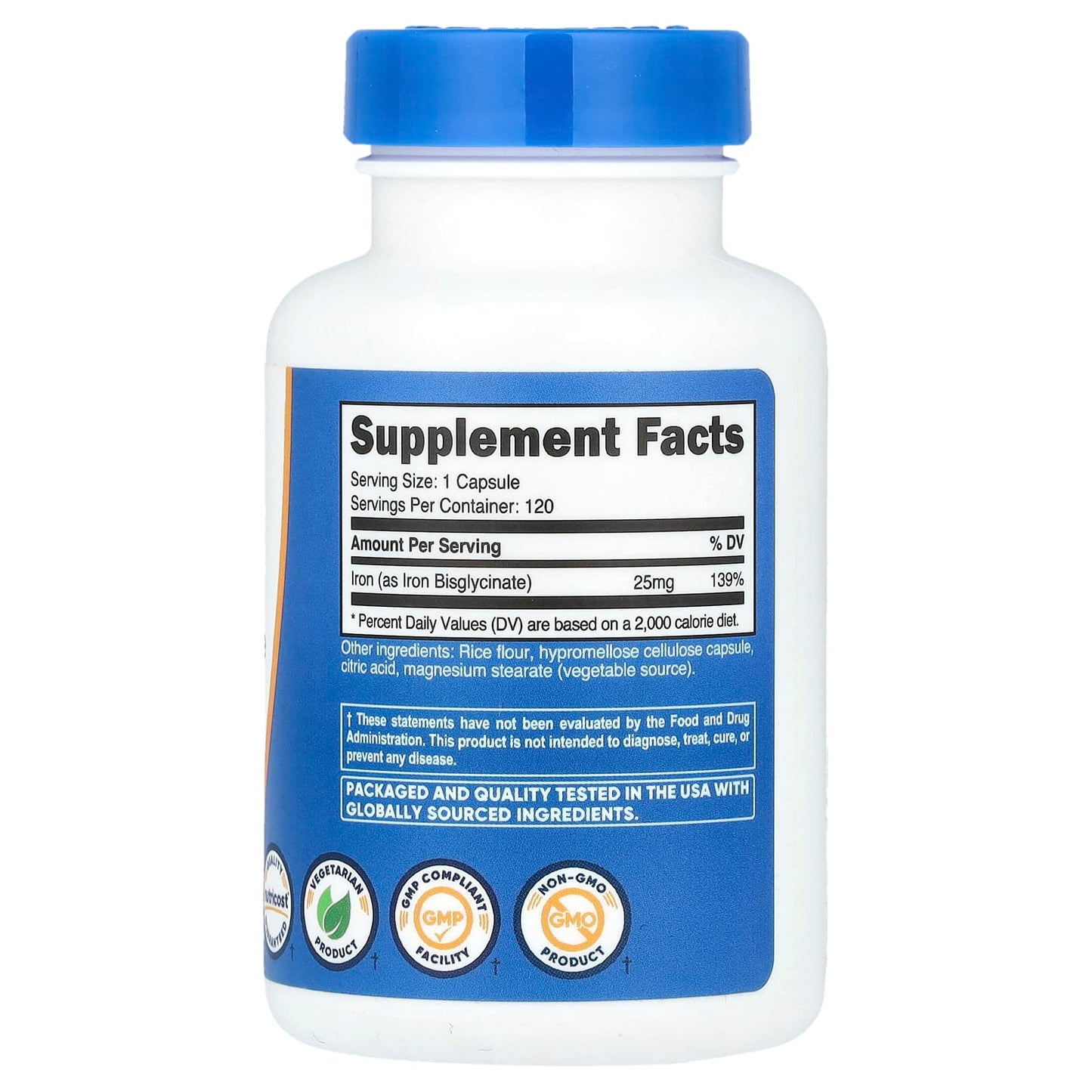 Nutricost, Iron, 25 mg , 120 Capsules - Image 2