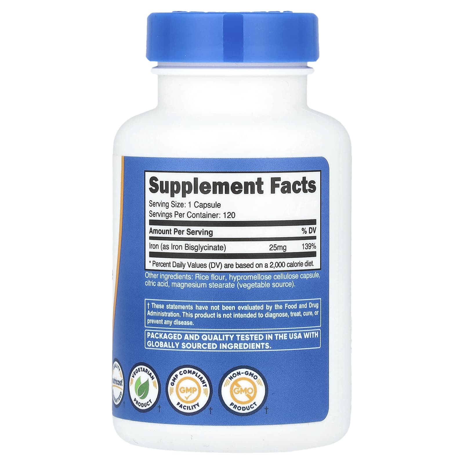 Nutricost, Iron, 25 mg , 120 Capsules - Image 2