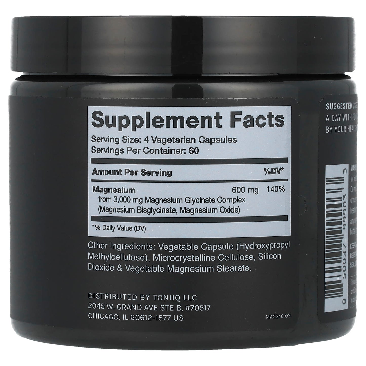 Toniiq, Magnesium Glycinate, 240 Capsules (150 mg per Capsule) - Image 2