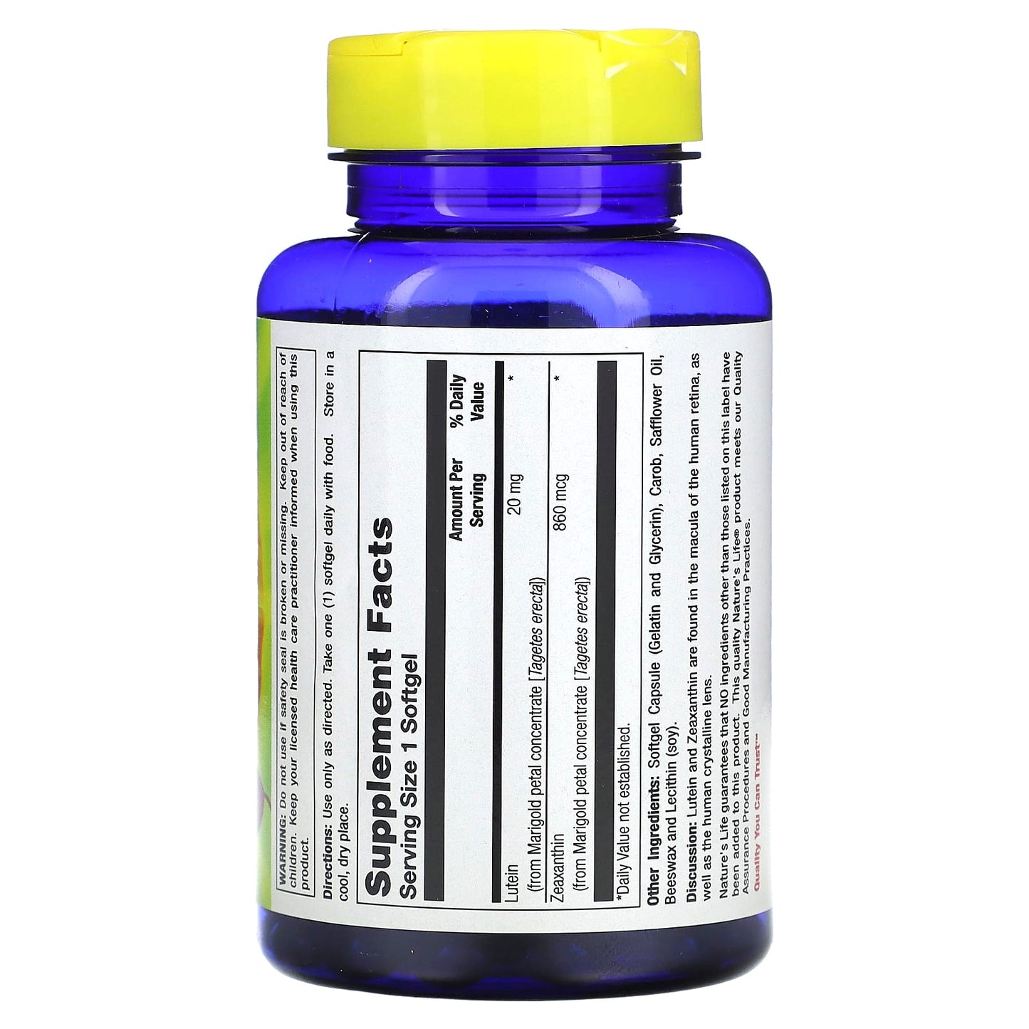 Nature's Life, Lutein , 20 mg, 100 Softgels - Image 2