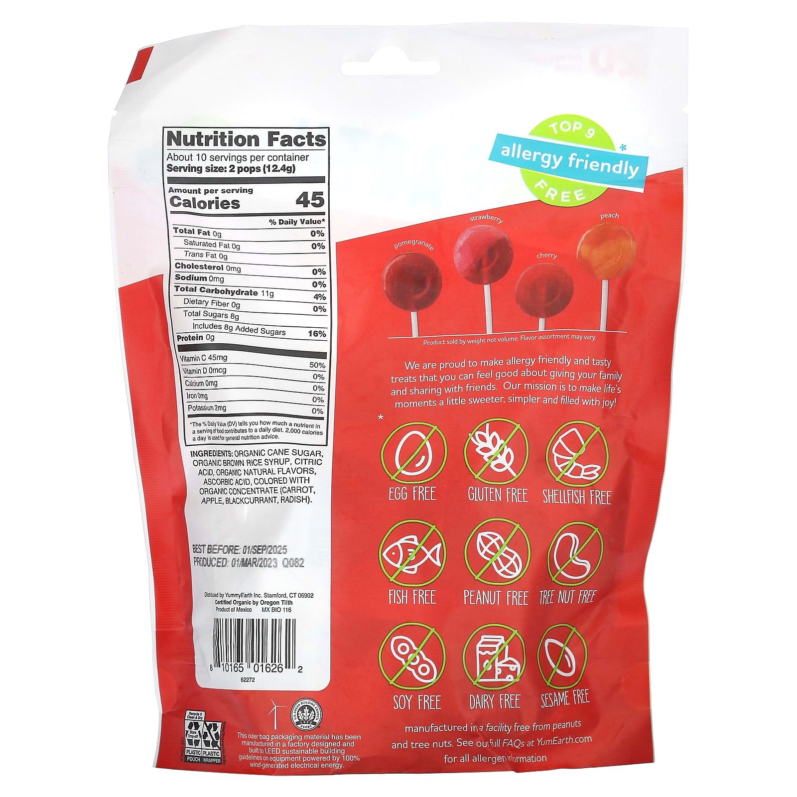 YumEarth, Organic Pops, Assorted Flavors, 20 Pops, 4.3 oz (124 g) - Image 2