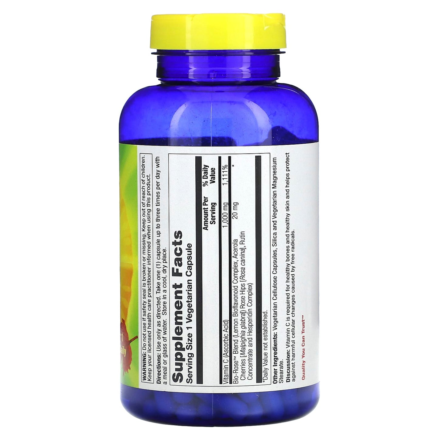Nature's Life, Vitamin C With Bio-Rose, 1,000 mg, 250 Vegetarian Capsules - Image 2