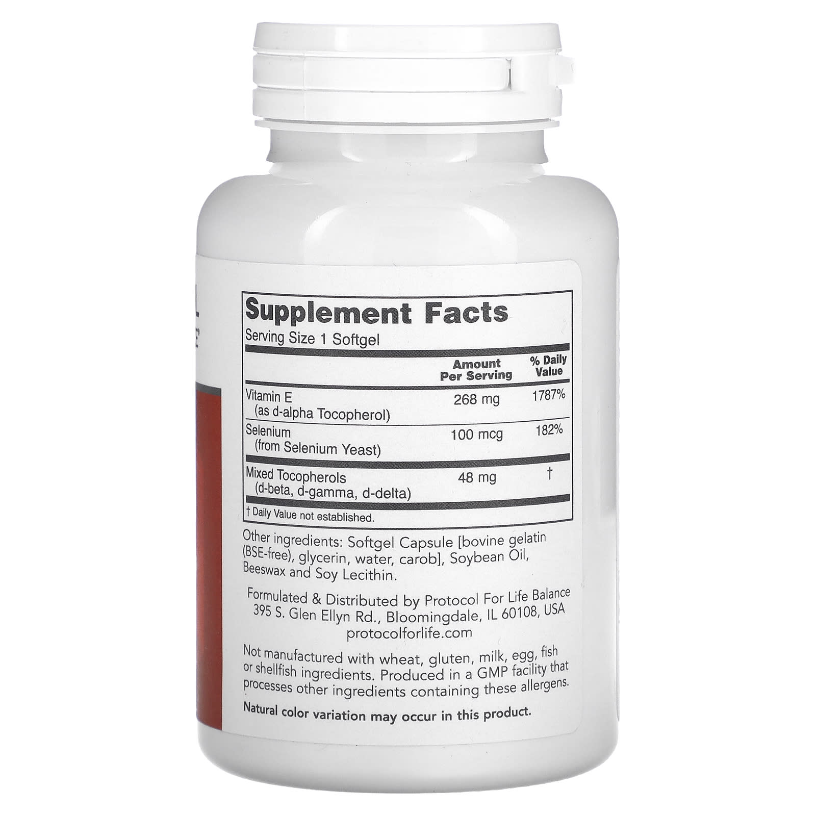 Protocol for Life Balance, E-400, 268 mg (400 IU), 120 Softgels - Image 2