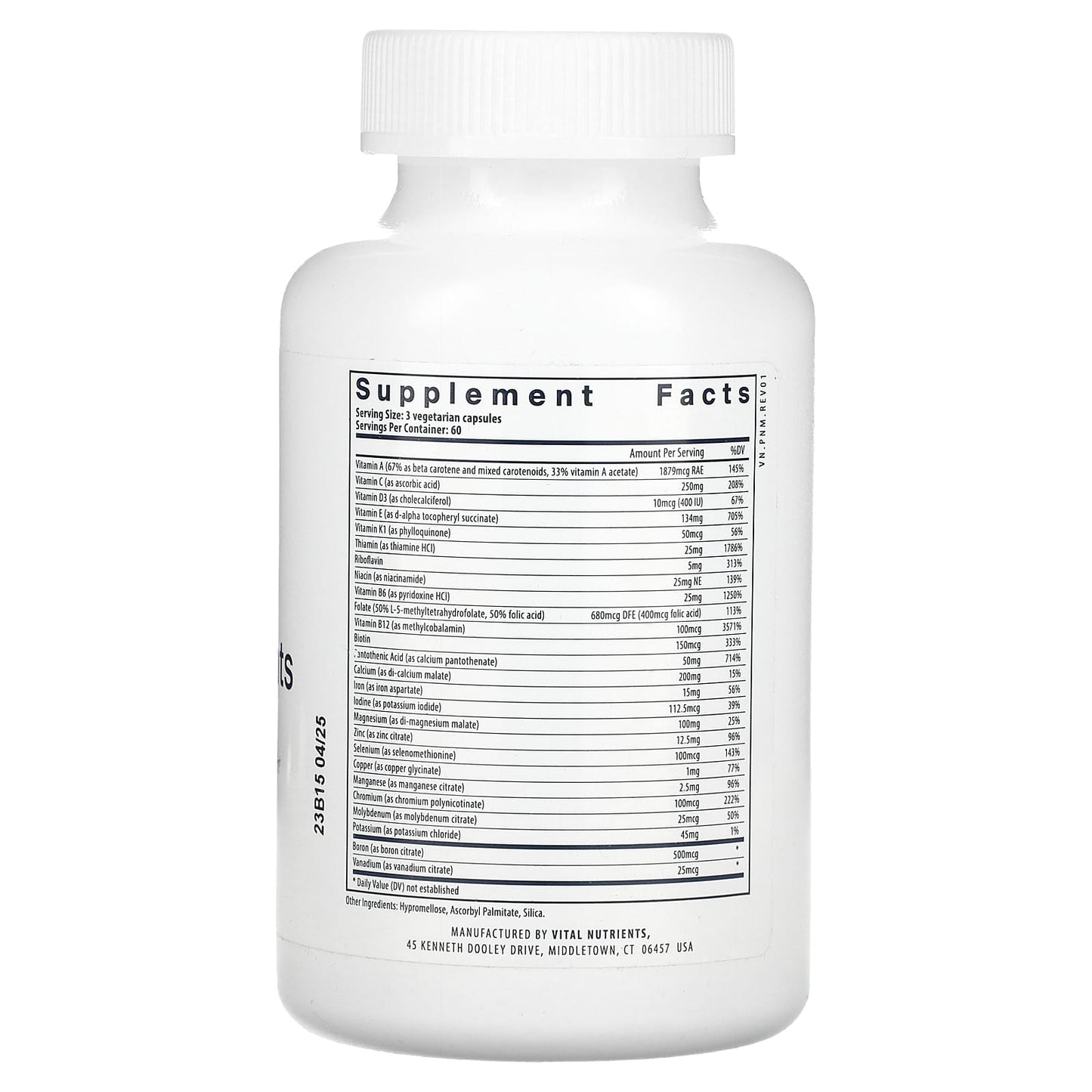Vital Nutrients, Prenatal Multi-Nutrients, 180 Vegetarian Capsules - Image 2