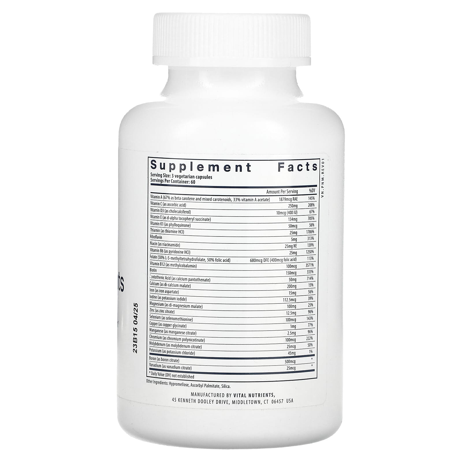 Vital Nutrients, Prenatal Multi-Nutrients, 180 Vegetarian Capsules - Image 2