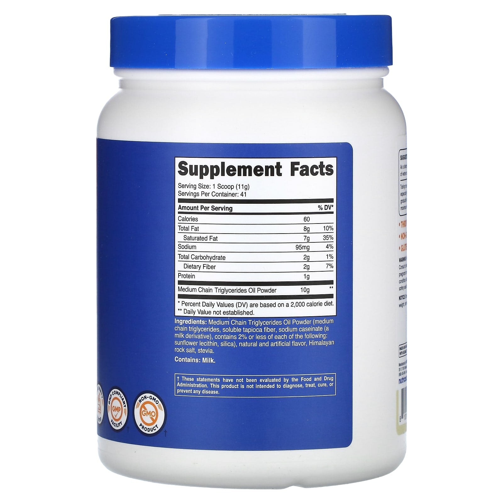 Nutricost, MCT Oil Powder, Vanilla, 16 oz (454 g) - Image 2