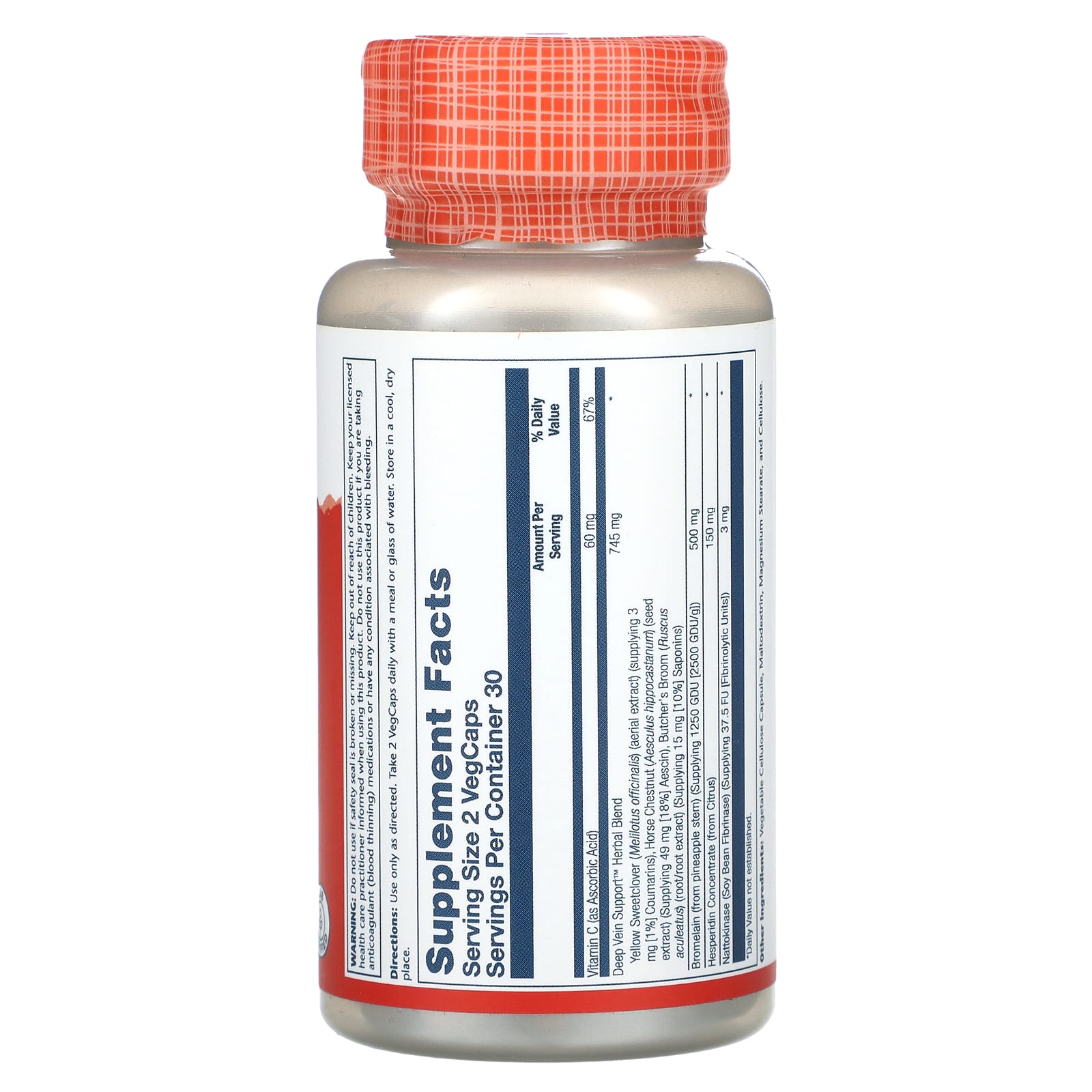 Solaray, Deep Vein Support, 60 VegCaps - Image 2