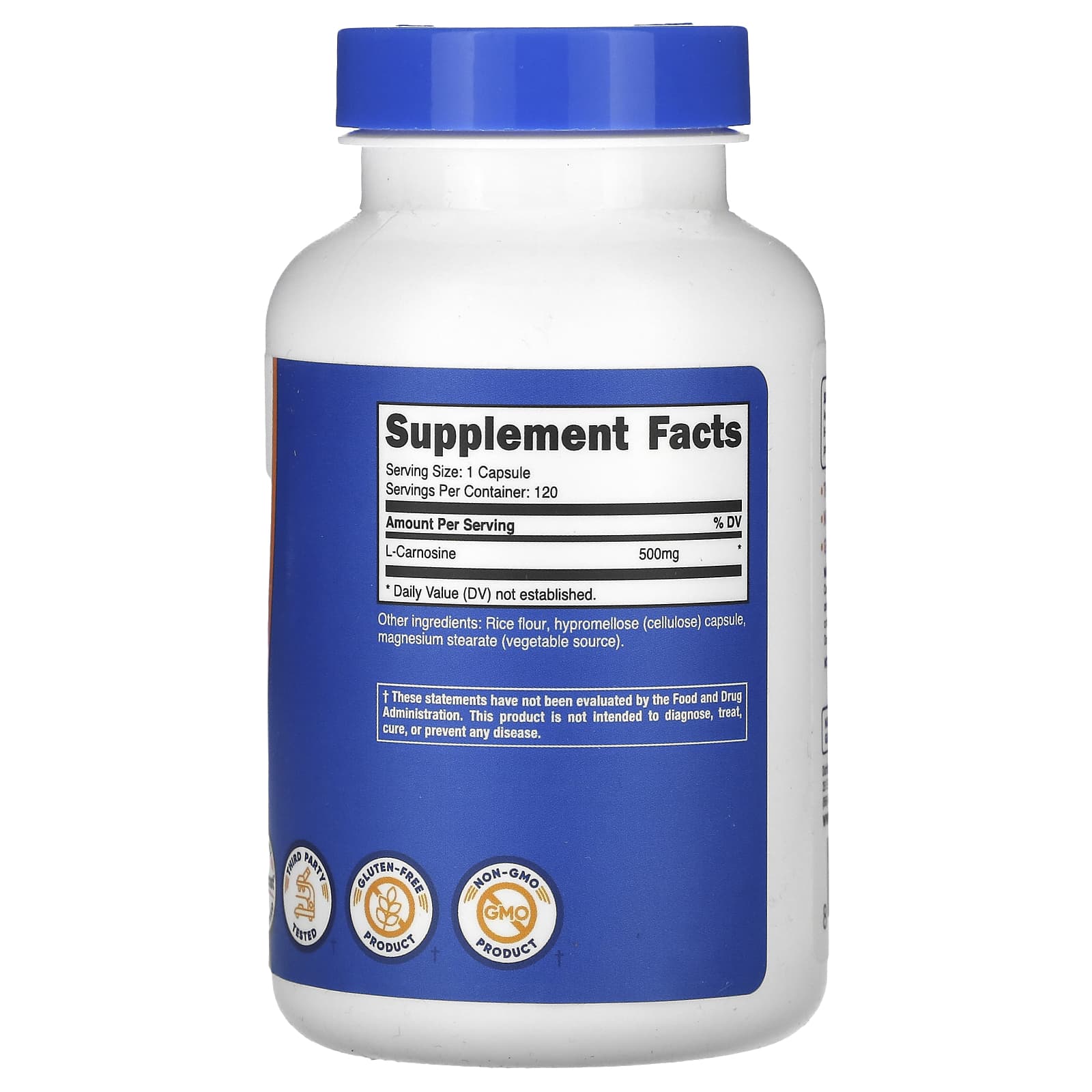 Nutricost, L-Carnosine, 500 mg, 120 Capsules - Image 2