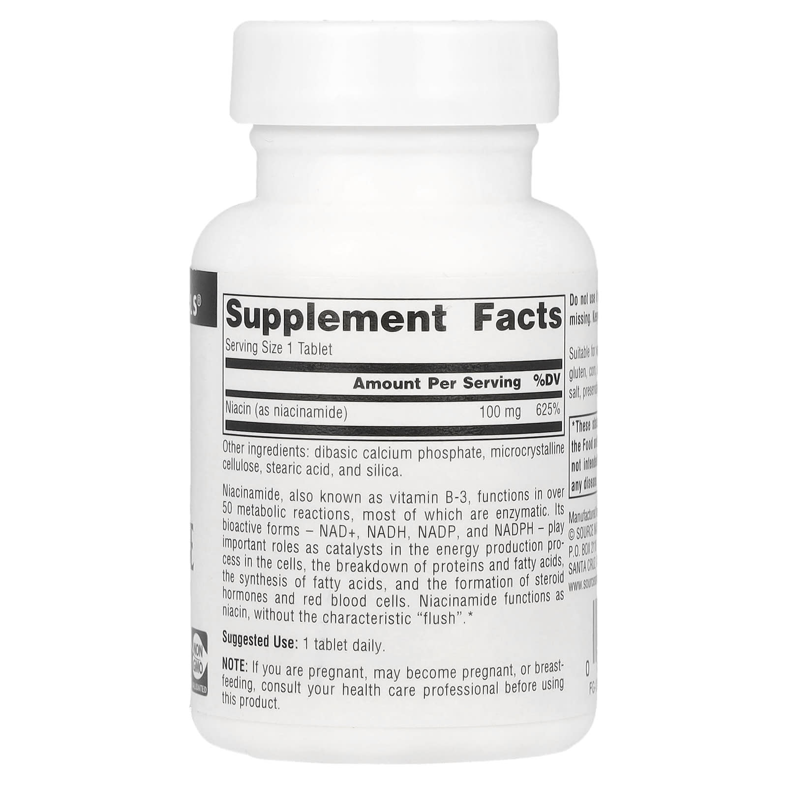 Source Naturals, Niacinamide B-3, 100 mg, 100 Tablets - Image 2