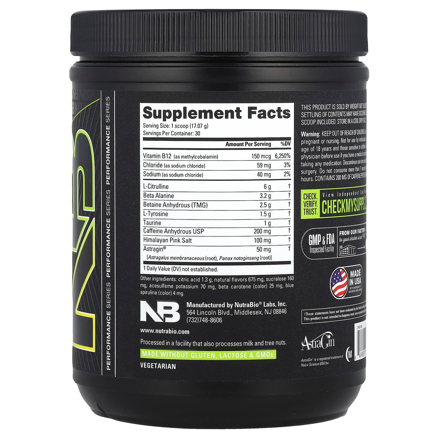 NutraBio, Base Pre-Workout, Lemon Lime, 1.1 lb (512 g) - Image 2
