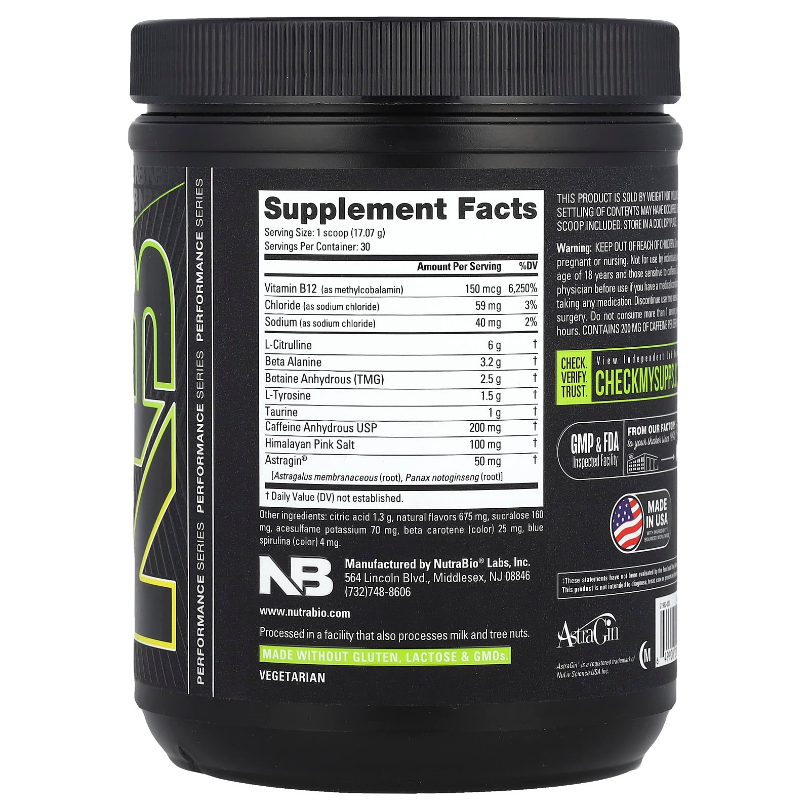 NutraBio, Base Pre-Workout, Lemon Lime, 1.1 lb (512 g) - Image 2