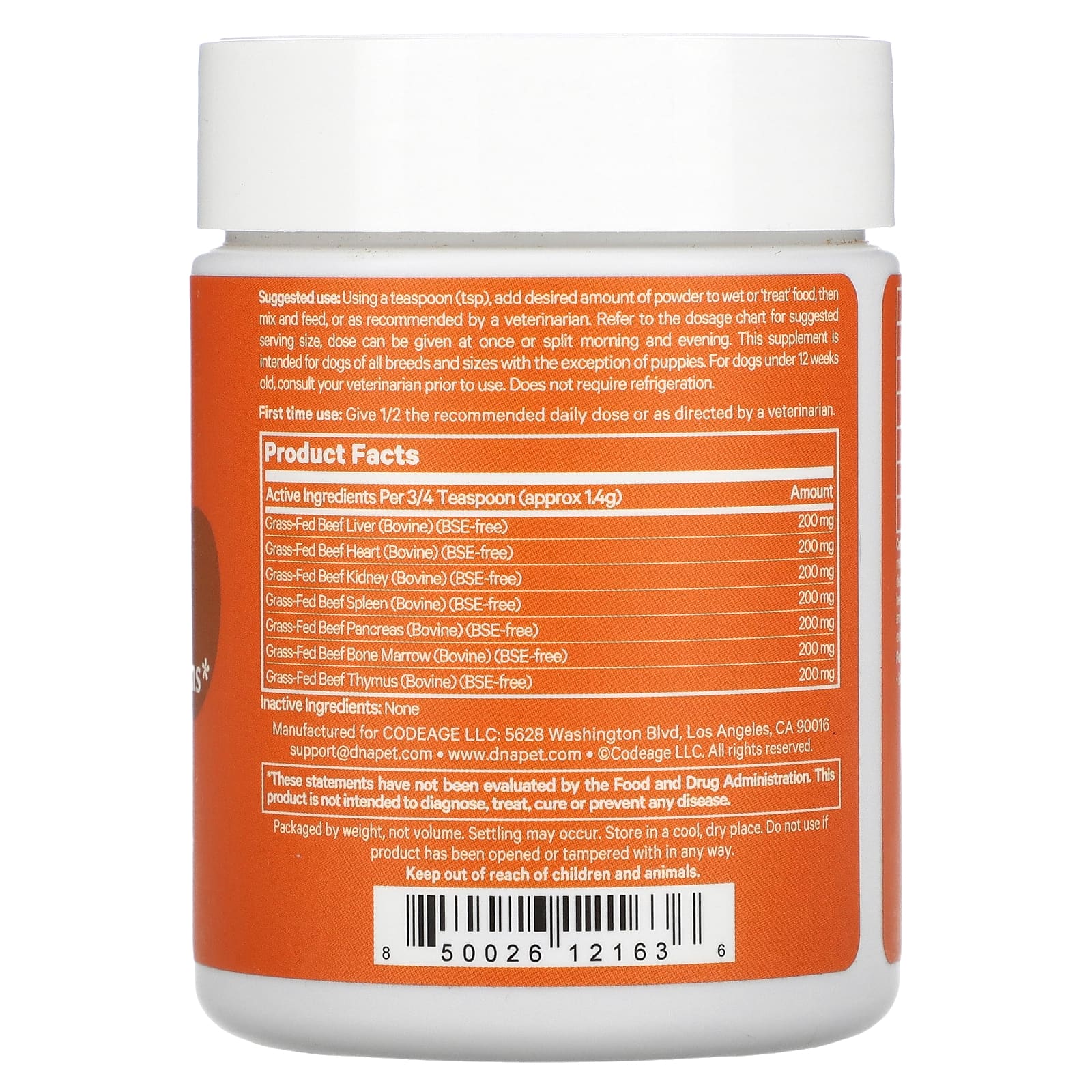 CodeAge DNA Pet - 7 Organs & Glands Formula for Happy Healthy Dogs - Image 2