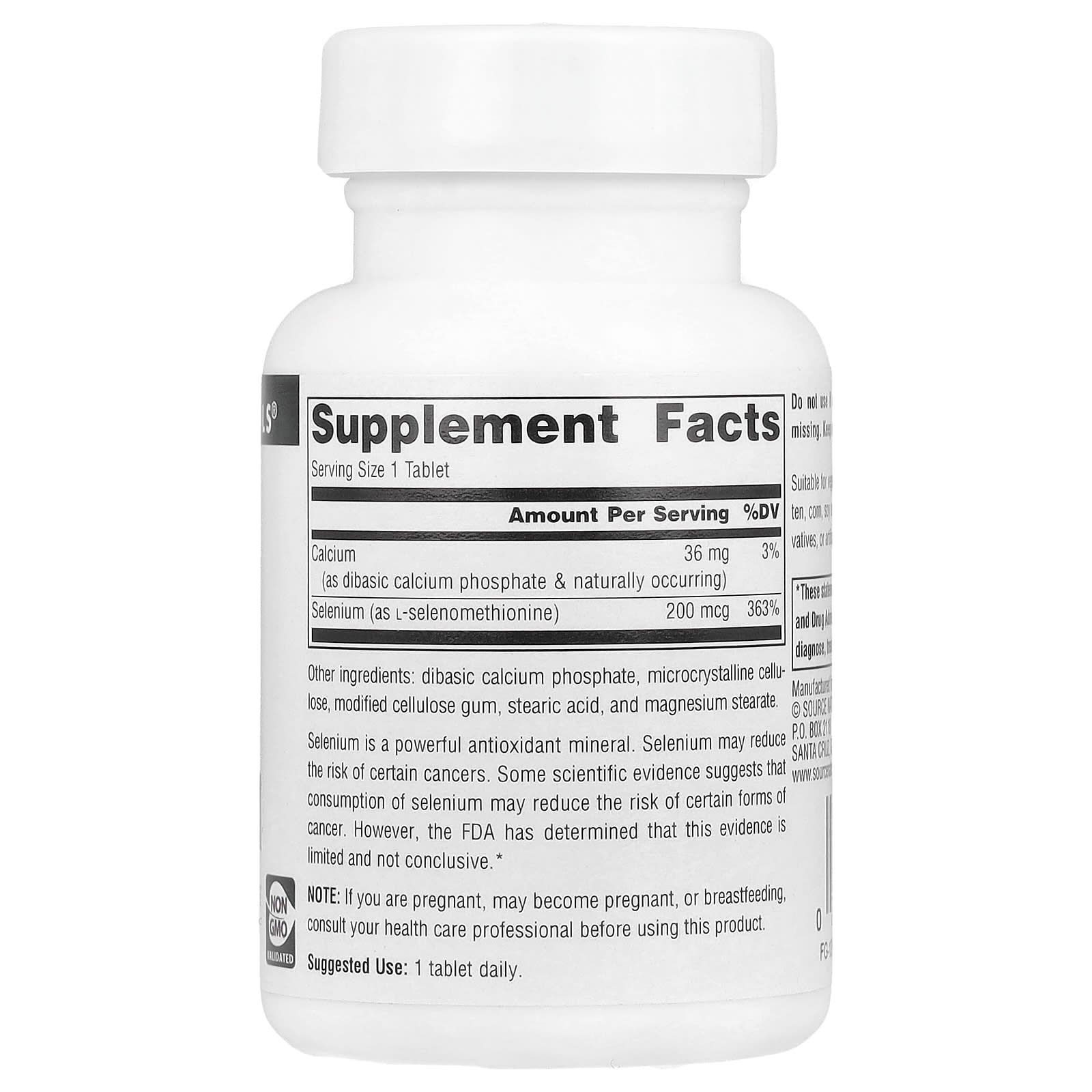 Source Naturals, Selenium, Yeast Free, 200 mcg, 60 Tablets - Image 2
