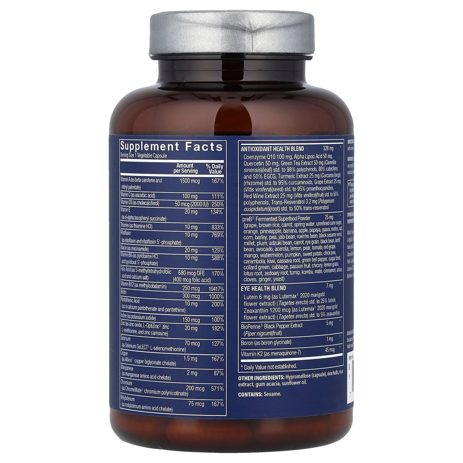 Vthrive, Bioactive Men's 50+ One Daily Multi, 60 Vegetable Capsules - Image 2
