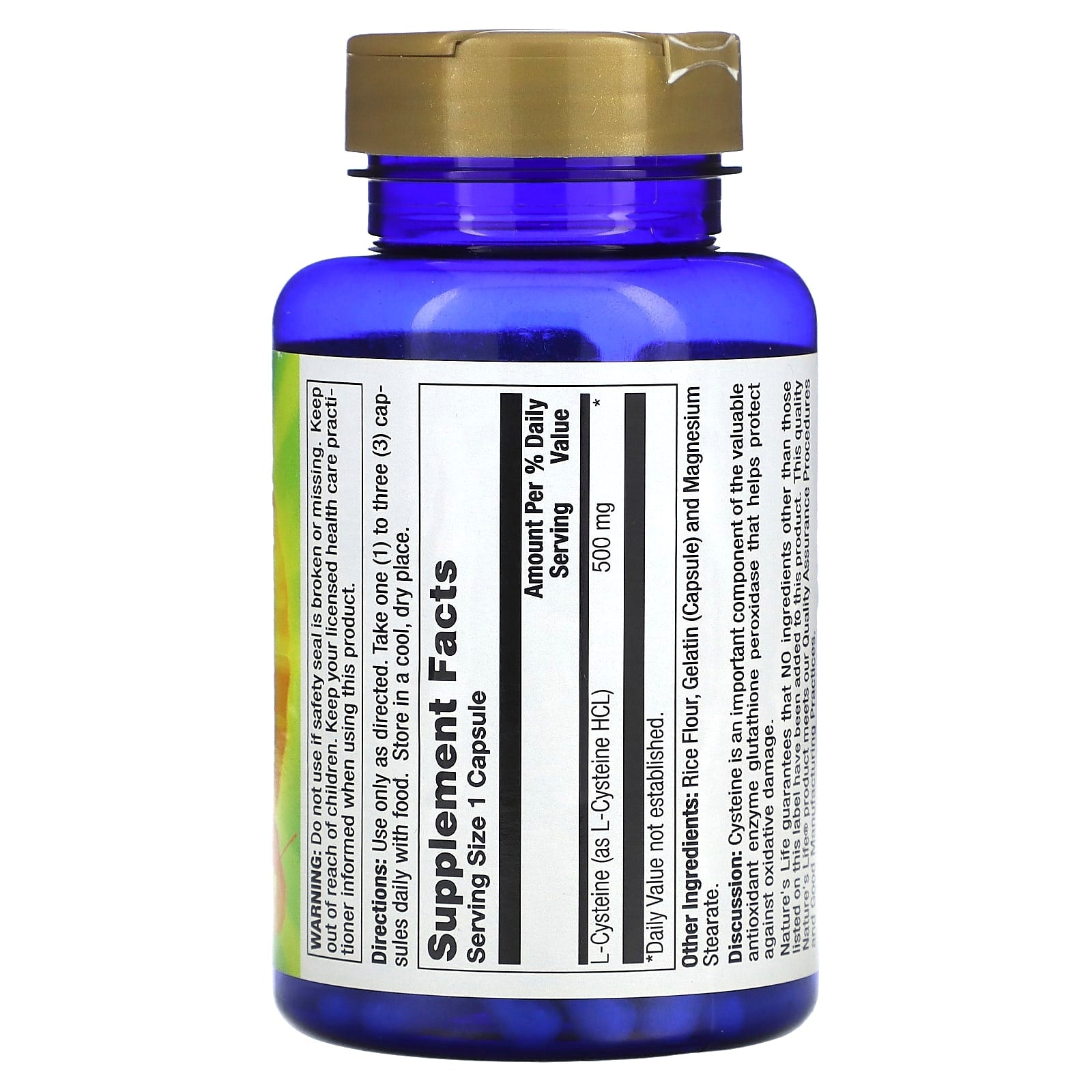 Nature's Life, L-Cysteine, 500 mg, 100 Capsules - Image 2