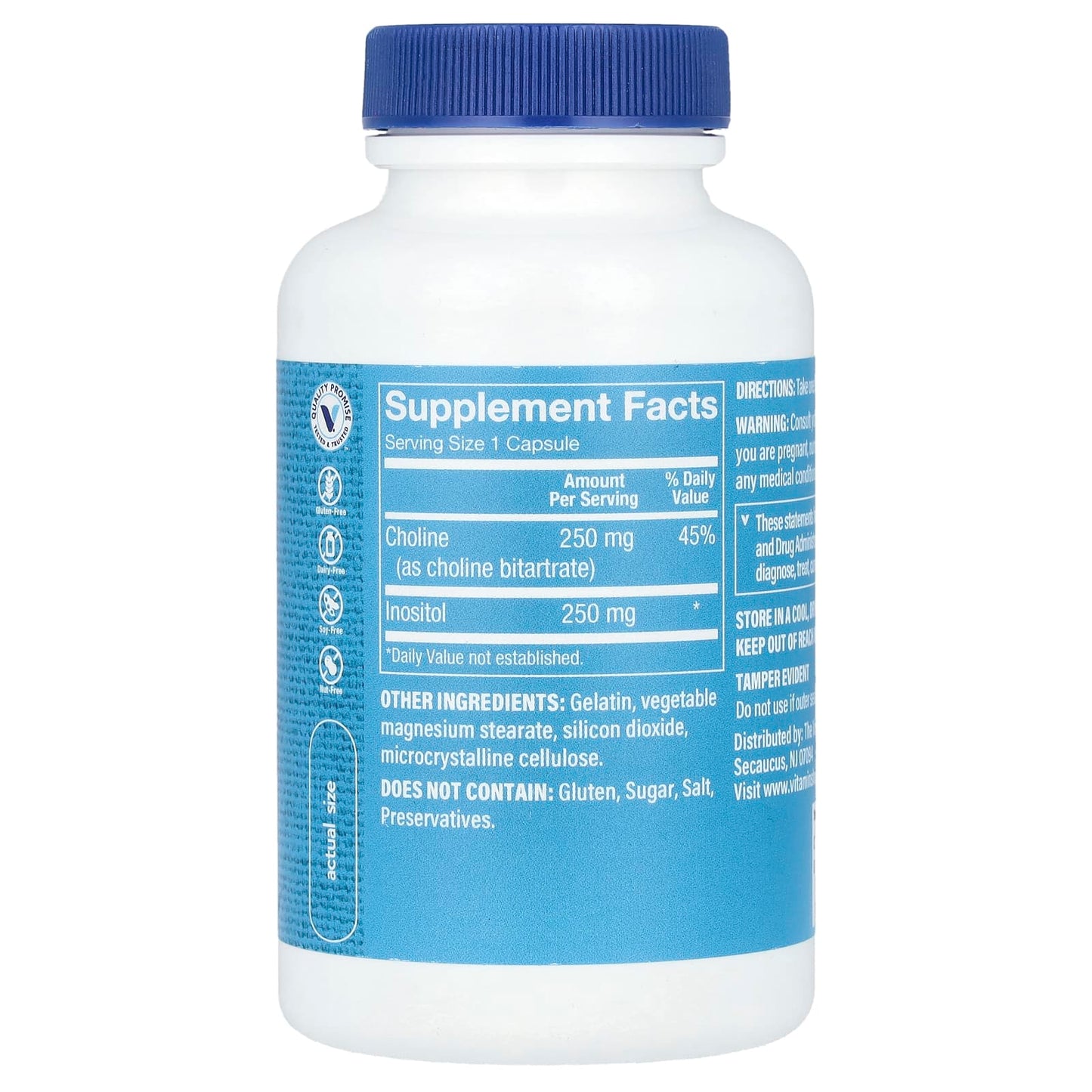 The Vitamin Shoppe, Choline & Inositol , 500 mg, 100 Capsules - Image 2