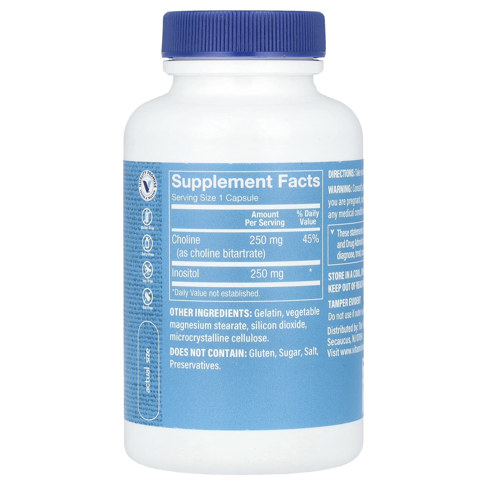 The Vitamin Shoppe, Choline & Inositol , 500 mg, 100 Capsules - Image 2