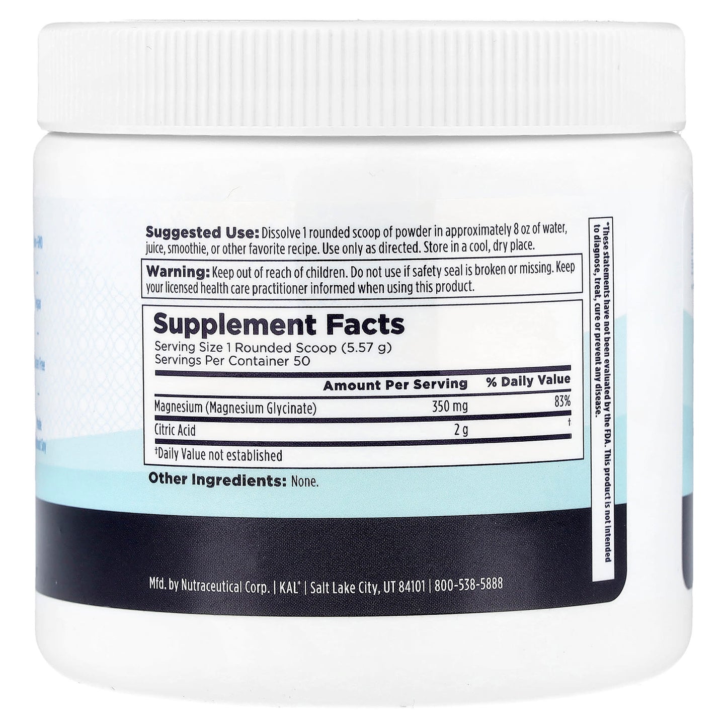 KAL, Calming Magnesium Glycinate Powder, Unflavored, 9.84 oz (279 g) - Image 2