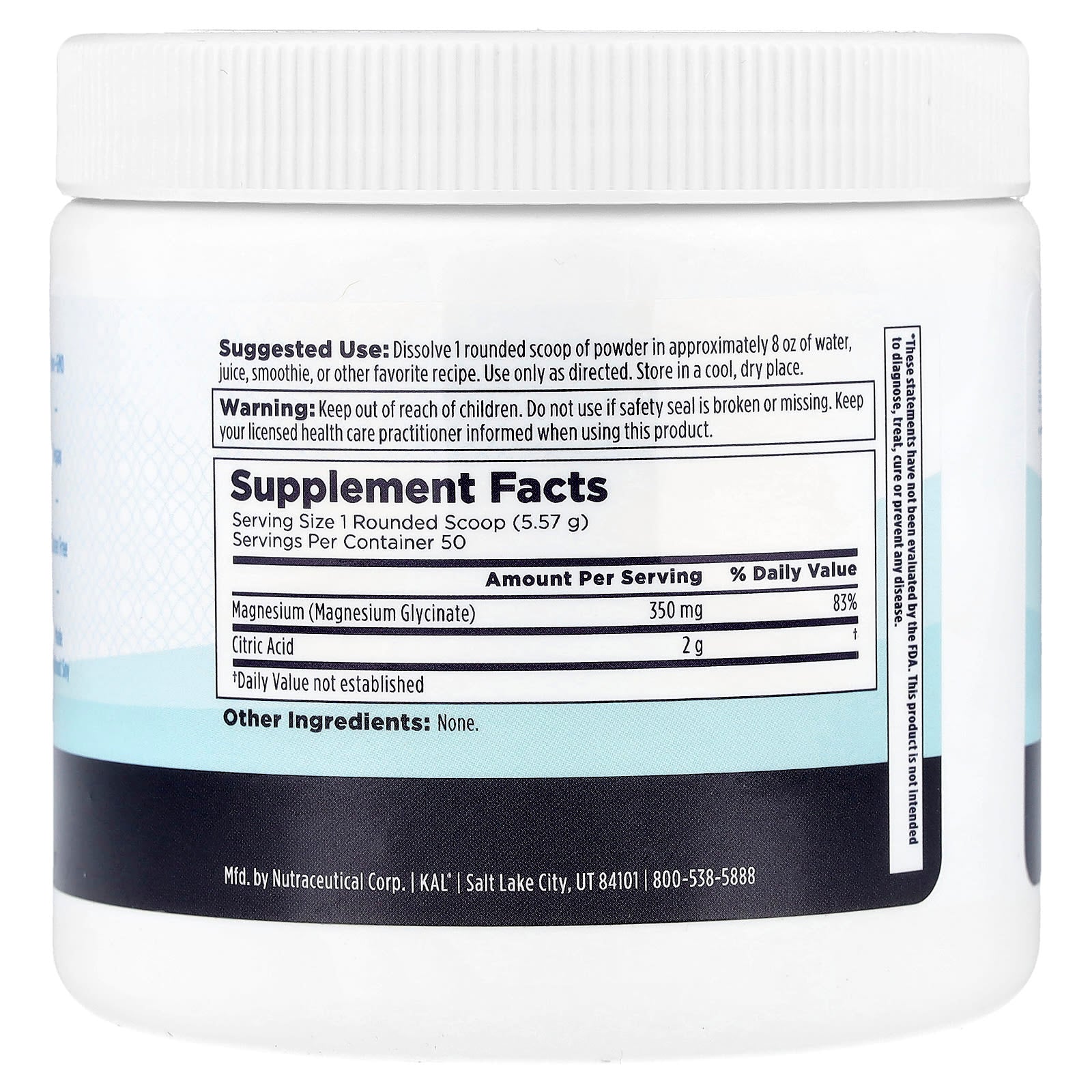 KAL, Calming Magnesium Glycinate Powder, Unflavored, 9.84 oz (279 g) - Image 2